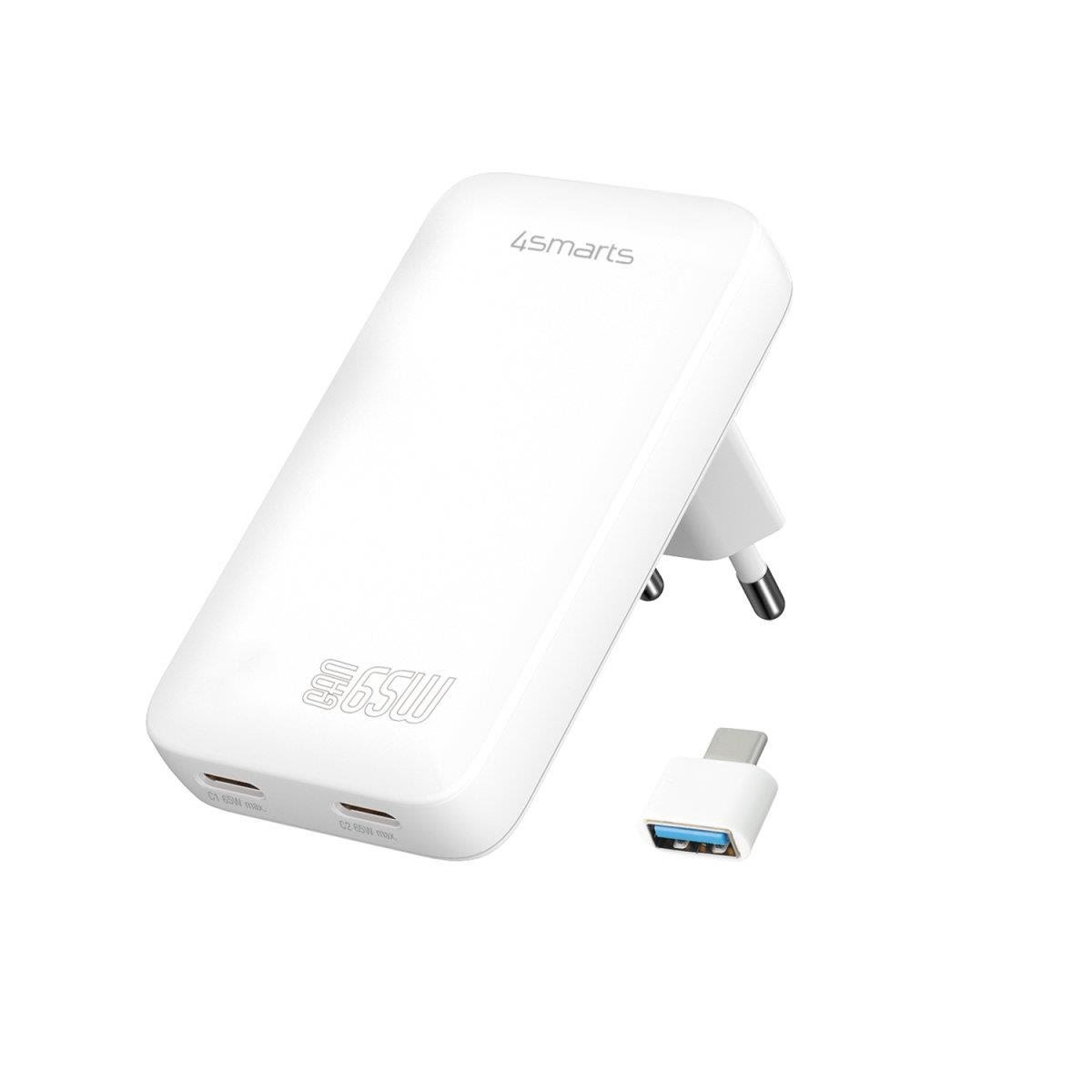 4smarts Wall Charger Flatplug Slim Dual Usb-c 65w Fast Charge - Netzteile Fuer Laptops
