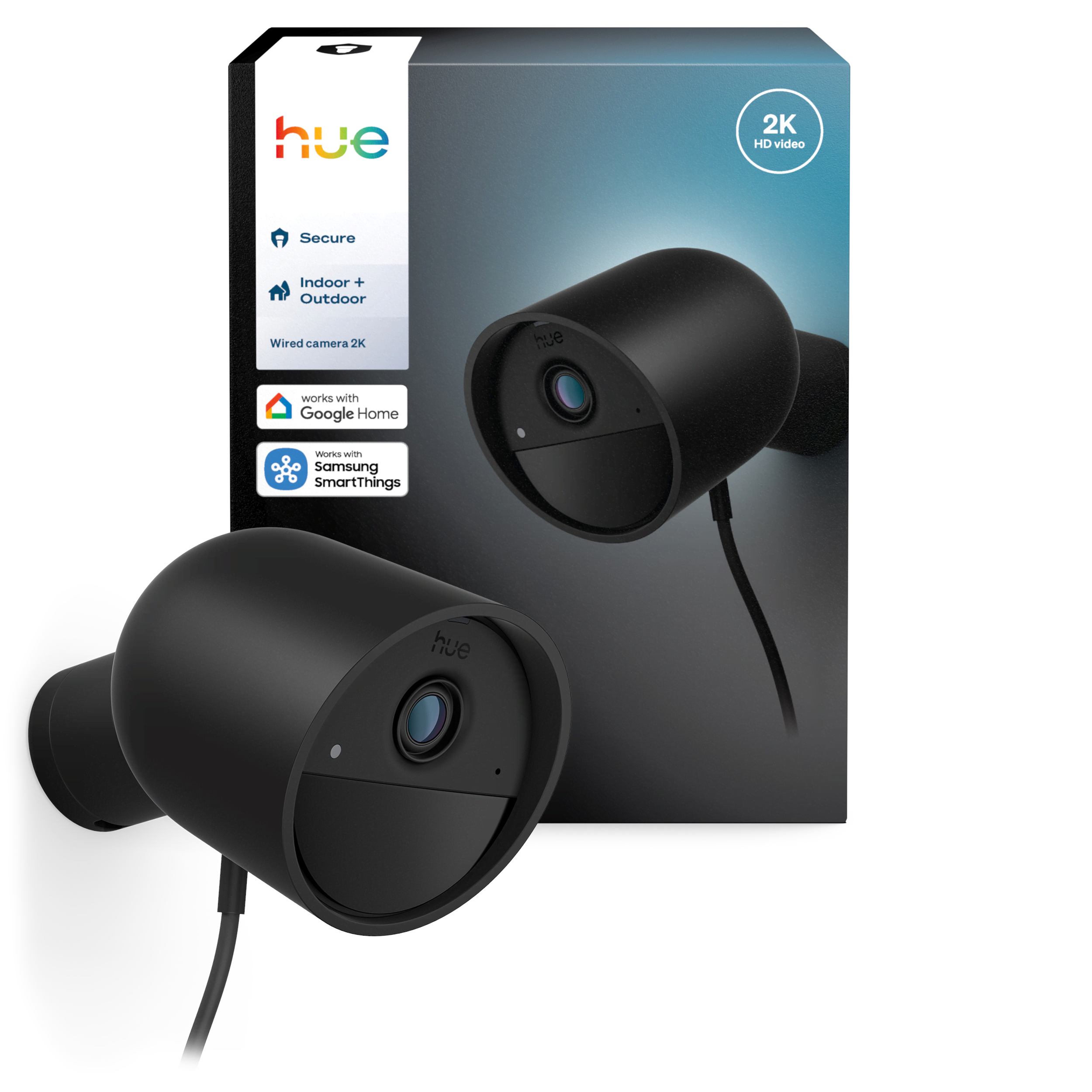 Philips Hue Secure 2K Wired Camera - Black - Smart Home