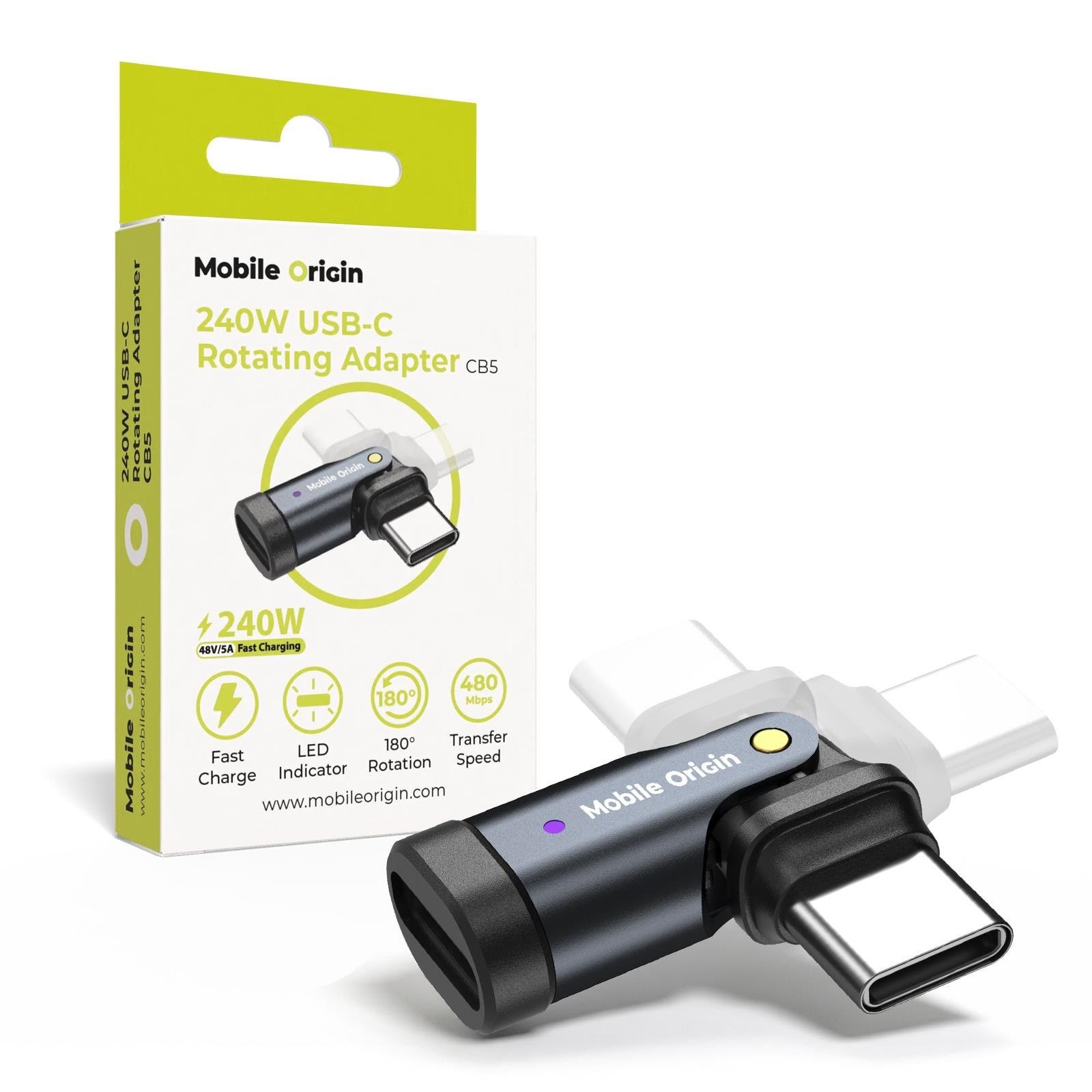Mobile Origin 240w Usb-c Rotation Adapter Cb5 - Handys Anderes Zubehoer Mo-240wra-cb5