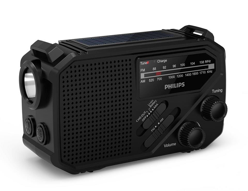Philips Tar1609/00 - Emergency Radio - Solar - Dynamo - 2000mah Powerbank - Am/fm - Mono - Dab Netzwerk Und Radiowecker