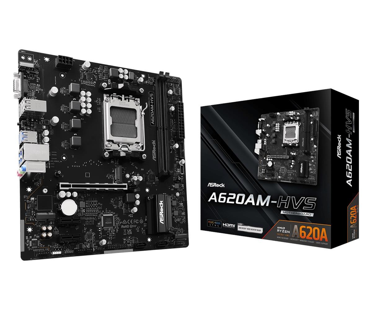 Asrock A620am-hvs Mainboard - Amd A620a - Amd Am5 - Ddr5 Ram - Micro-atx