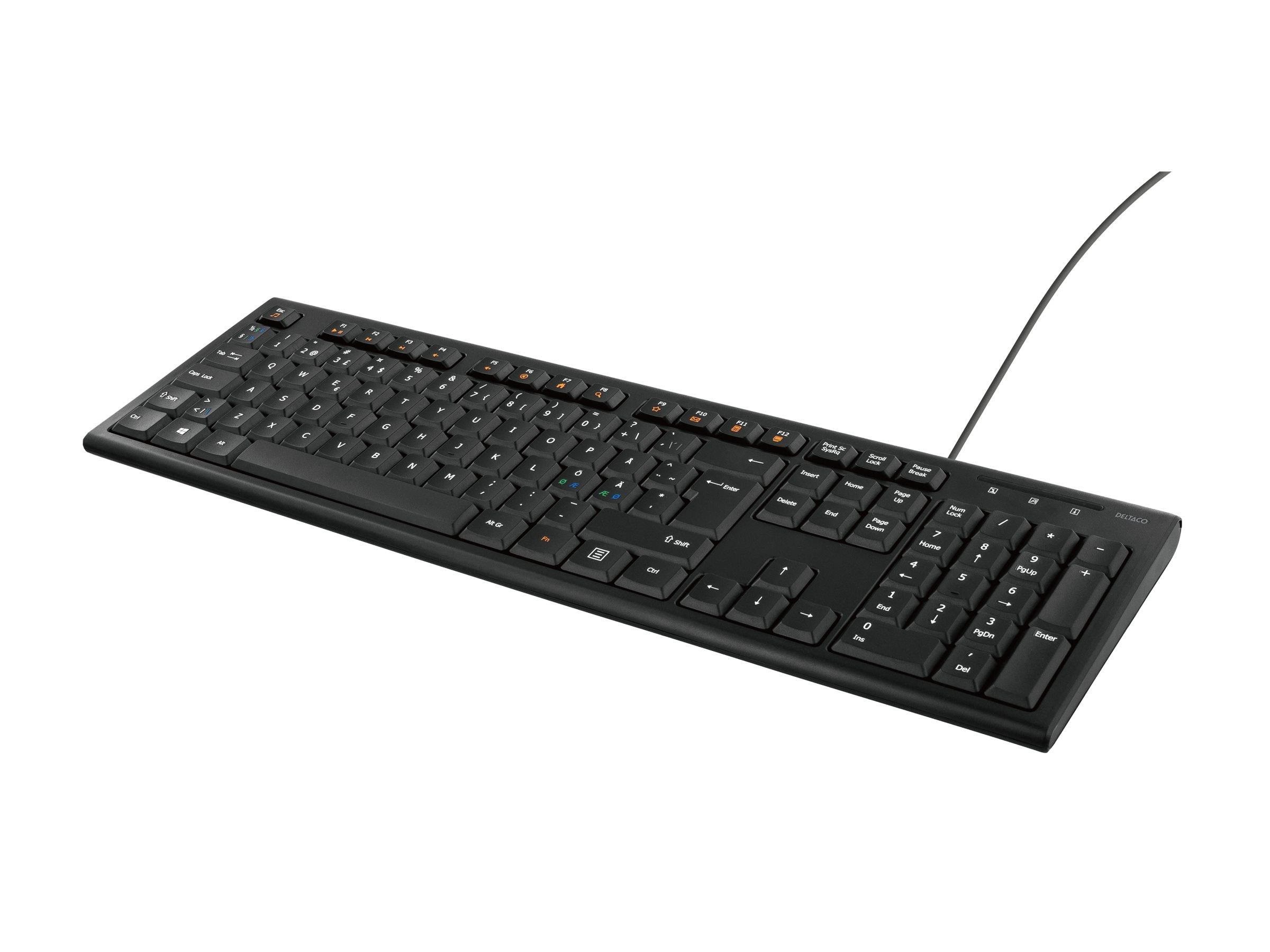 Deltaco Tb-626-c - Keyboard Full Size - Qwerty - Nordic - Black Input Device - Tastatur - Nordic Iso - Schwarz - Tastaturen