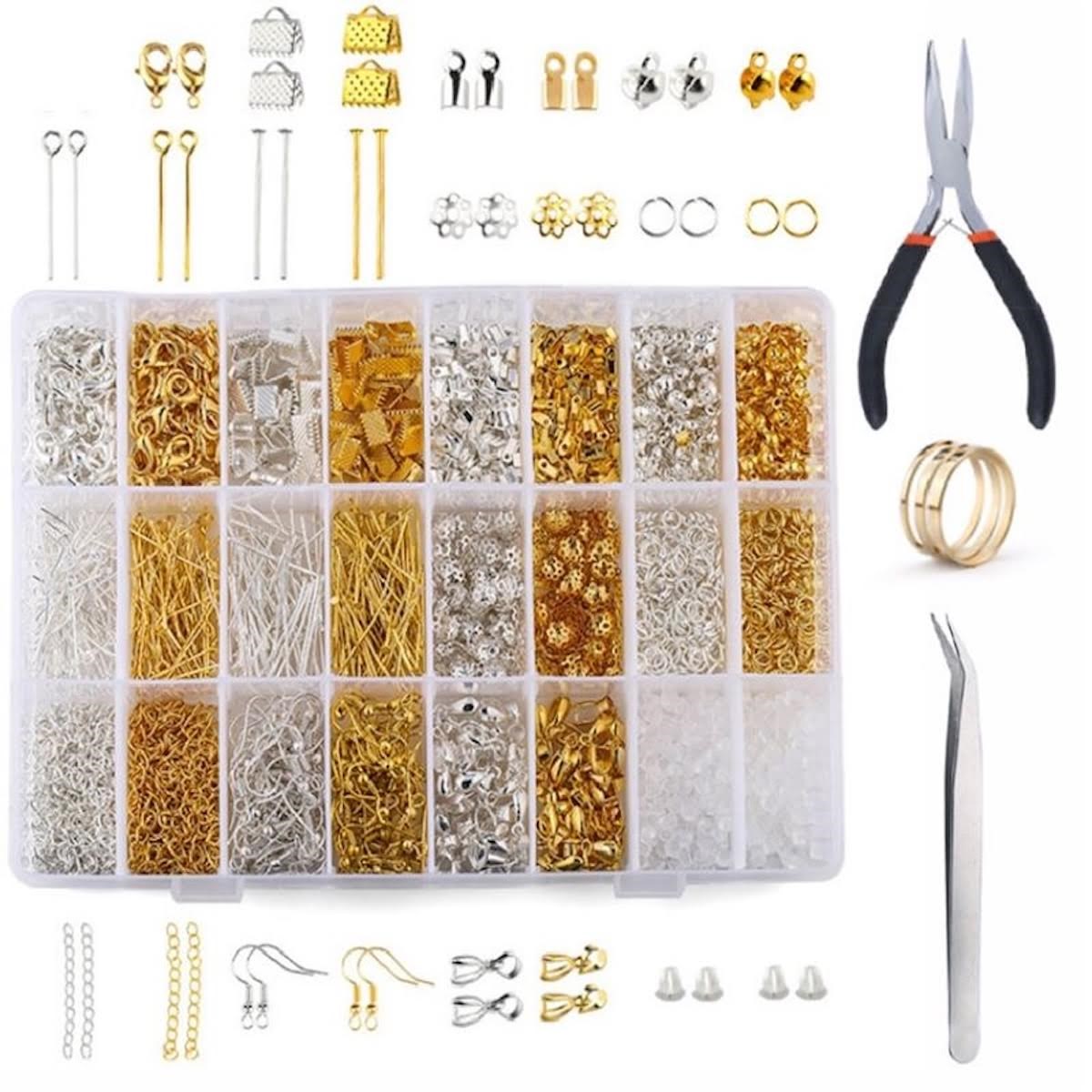 Pro Metall Schmuckset - Metallperlen - 1200 Teile - Hobby Zubehoer 7110-metallic