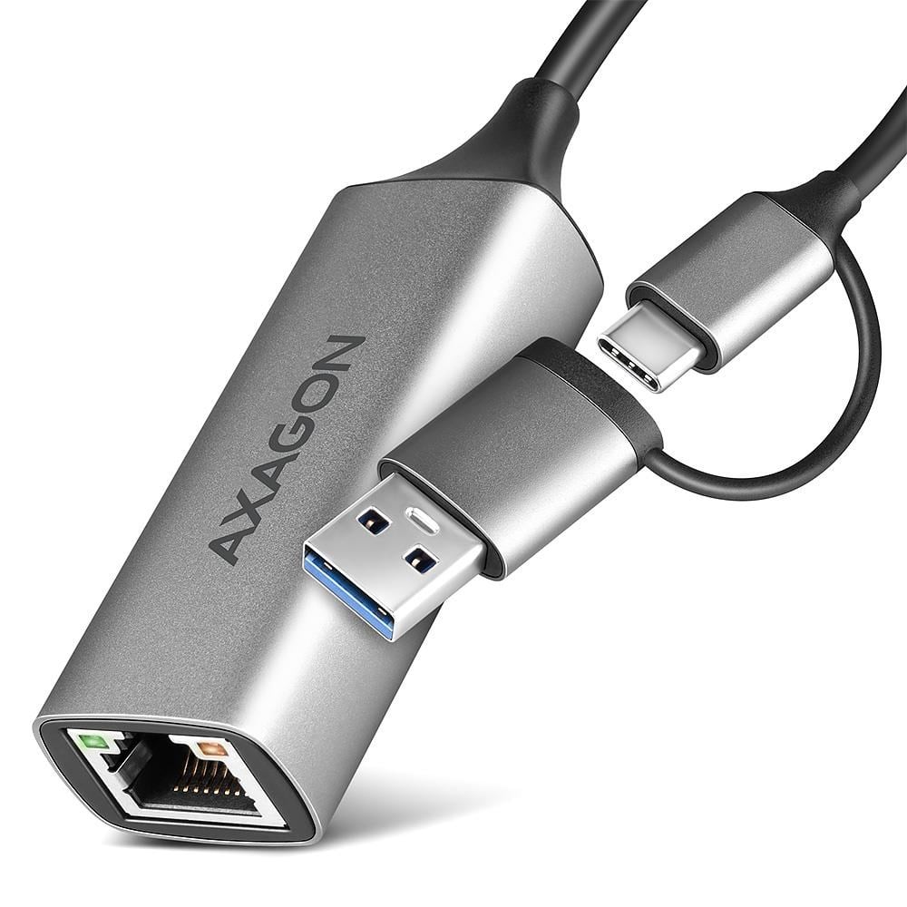 Axagon Gigabit-ethernet-adapter Usb-c+ Usb-a - Netzwerkadapter Netzkarte Druckserver Usw Ade-txca