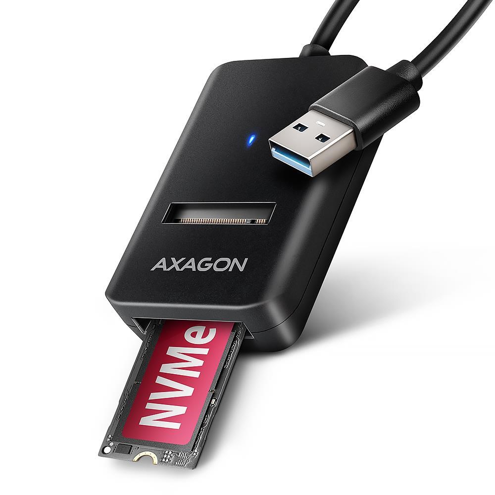 Axagon Usb-a 10 Gbps M.2 Adapter Für Nvme & Sata Ssd Schwarz Adm2-am