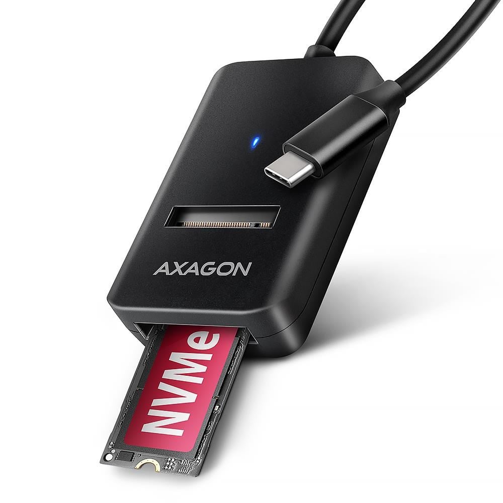 Axagon Usb-c 10 Gbps M.2 Adapter Für Nvme & Sata Ssd Schwarz Adm2-cm