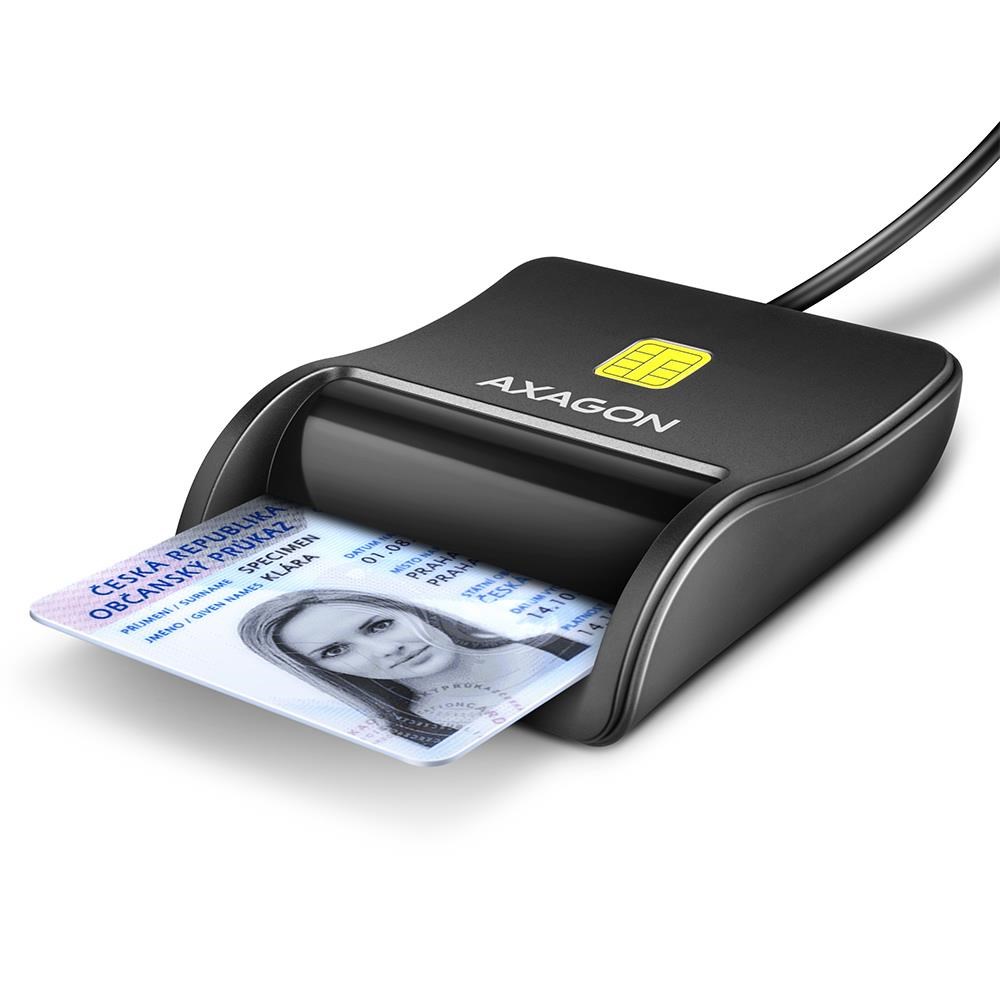 Axagon Usb-a Smart Card / ID Card Flatreader - Speicherkarten Lesegeraetadapter Cre-sm3n