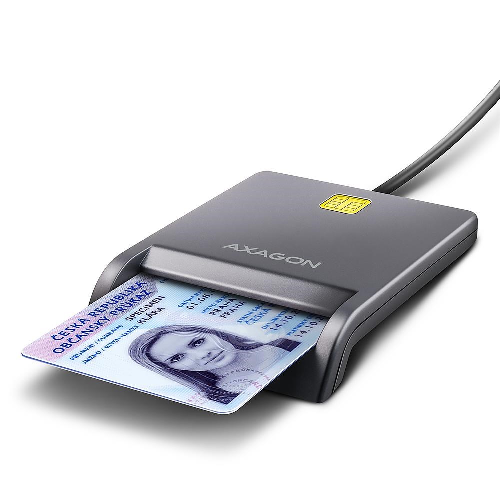 Axagon Usb-a Smart Card / ID Card Flatreader - Speicherkarten Lesegeraetadapter Cre-sm3t