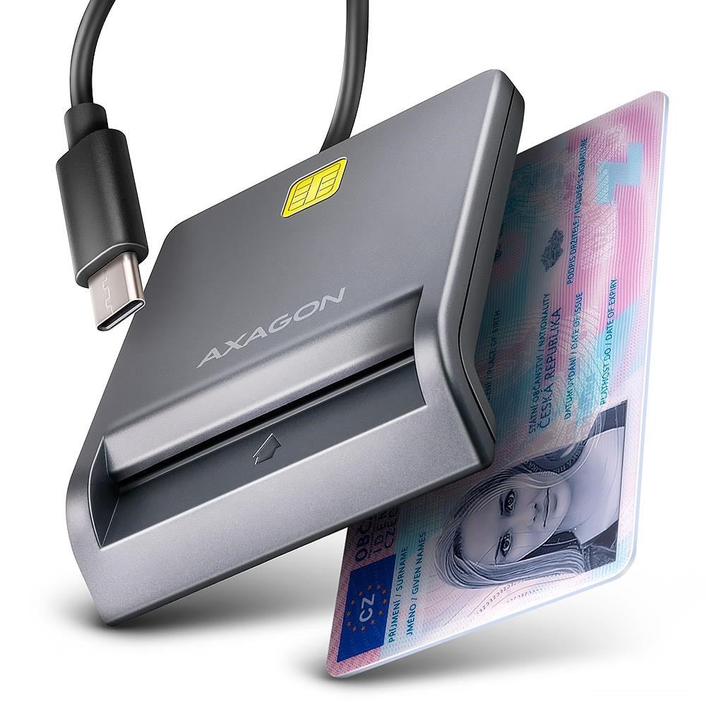 Axagon Usb-c Smart Card / ID Card Flatreader - Speicherkarten Lesegeraetadapter