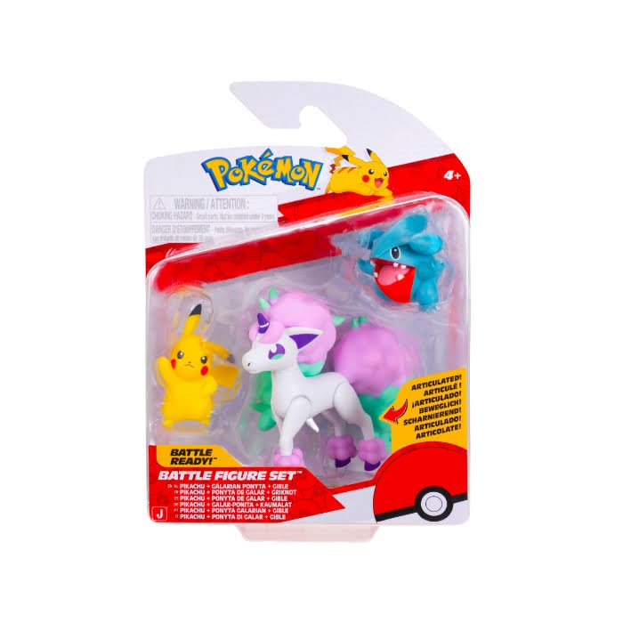 Pokemon Battle Figure 3 PK Pikachu Gible Ponyta