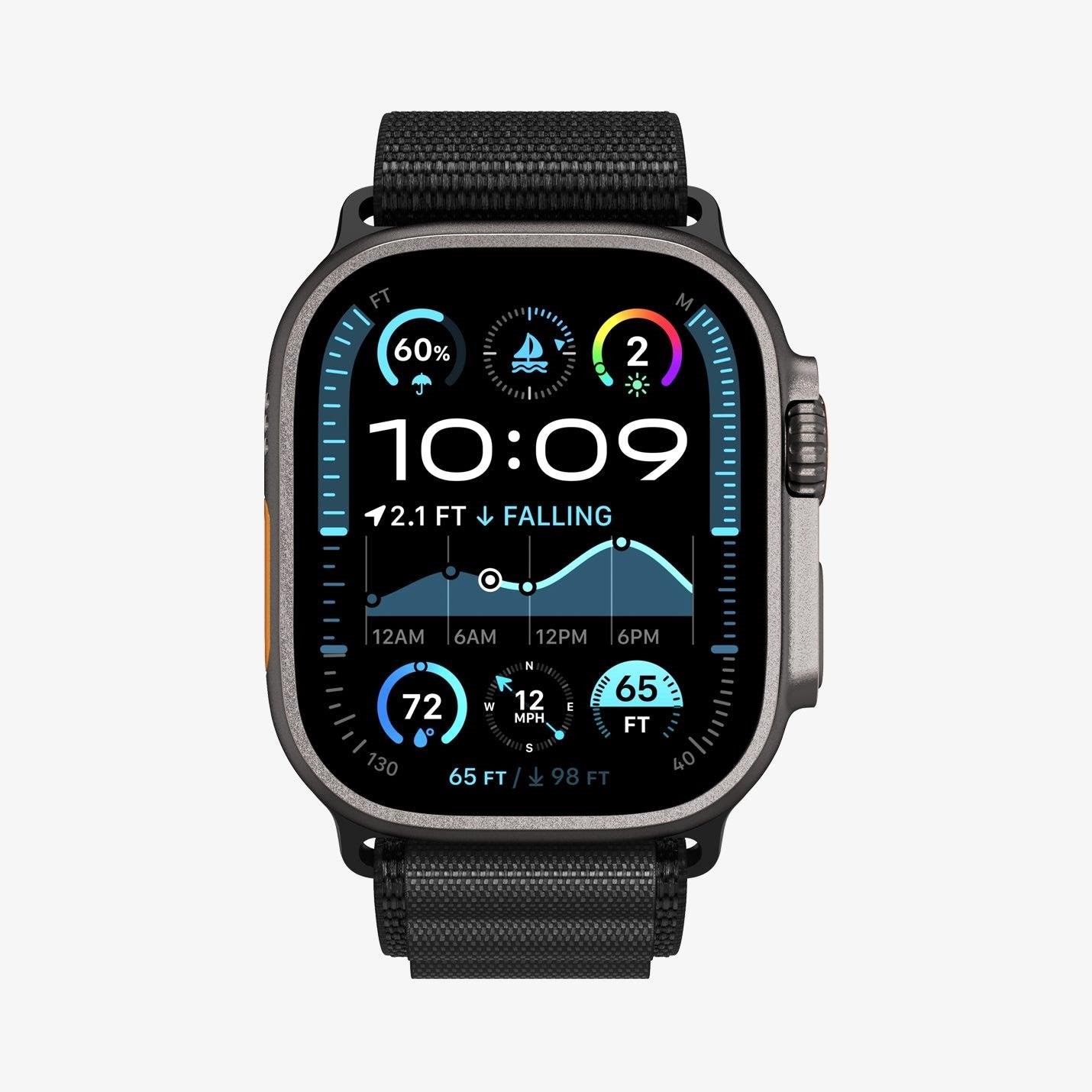 Spigen Fabric Band (Hook) - Black - Apple Watch 49mm/46mm/45mm/44mm - Smartwatch Accessories