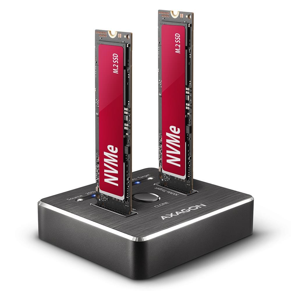 Axagon Clonemaster Usb-c 10 Gbps Dual Nvme M.2 Ssd Dockingstation - Festplatten Zubehoer