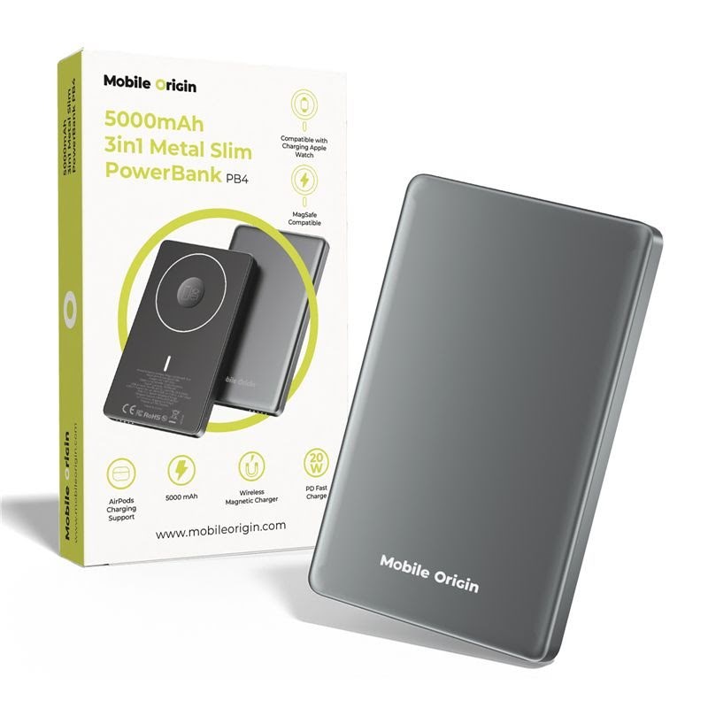 Mobile Origin 5000mah 3in1 Metal Slim Powerbank Pb4 - 5000 Mah - Powerbank Akku