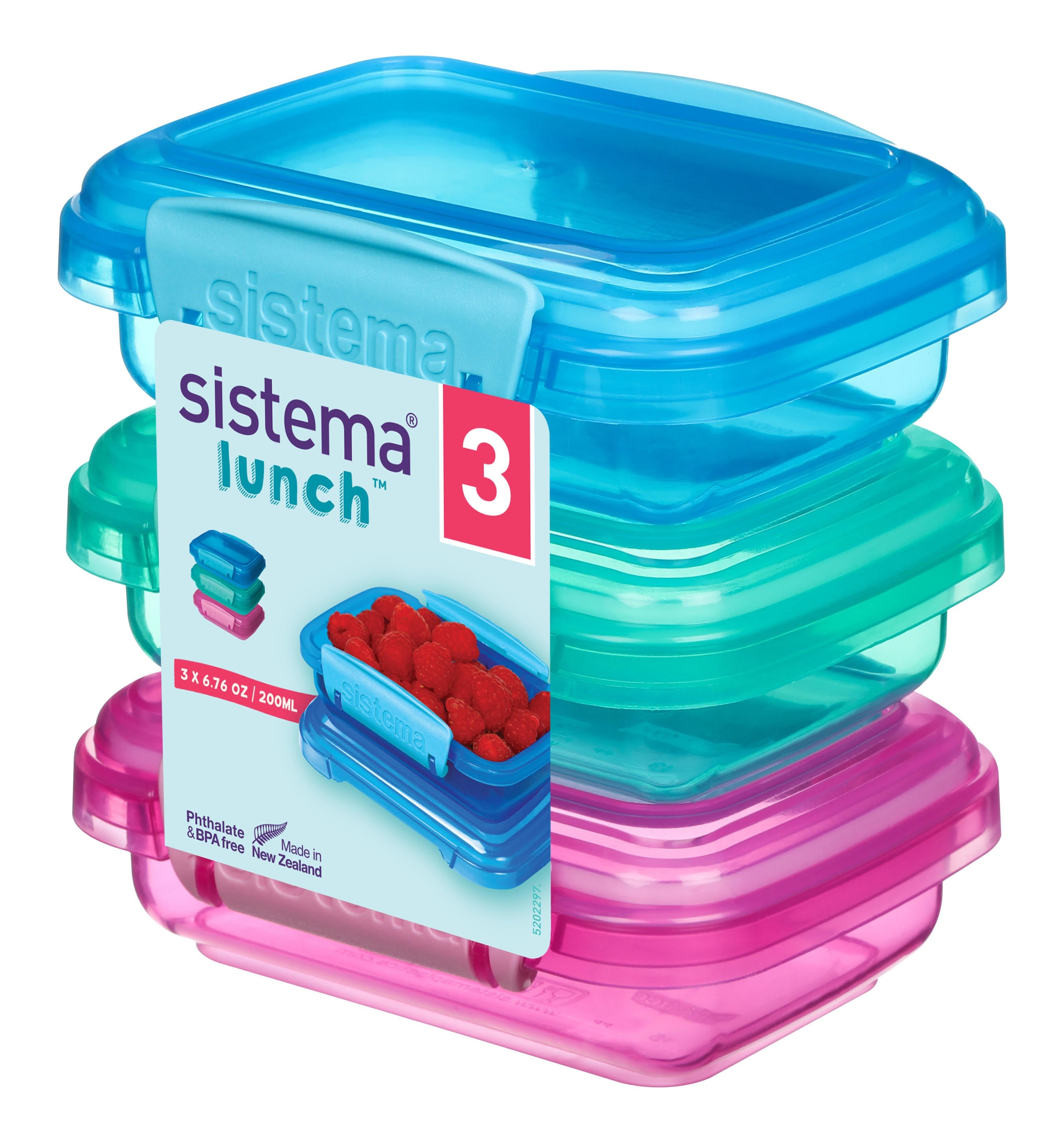 Sistema Pack 200ml x 3 Lunch Coloured - Kuechengeraet 41524-t