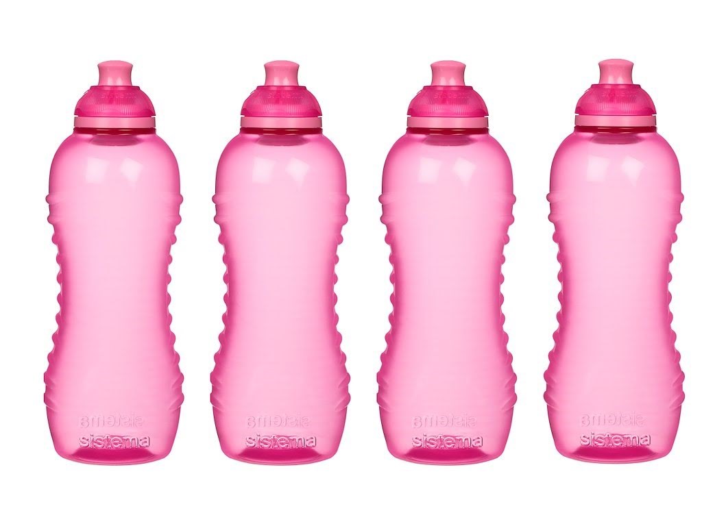 Sistema 460ml Squeeze Bottle Pink 4 Pack - Kuechengeraet