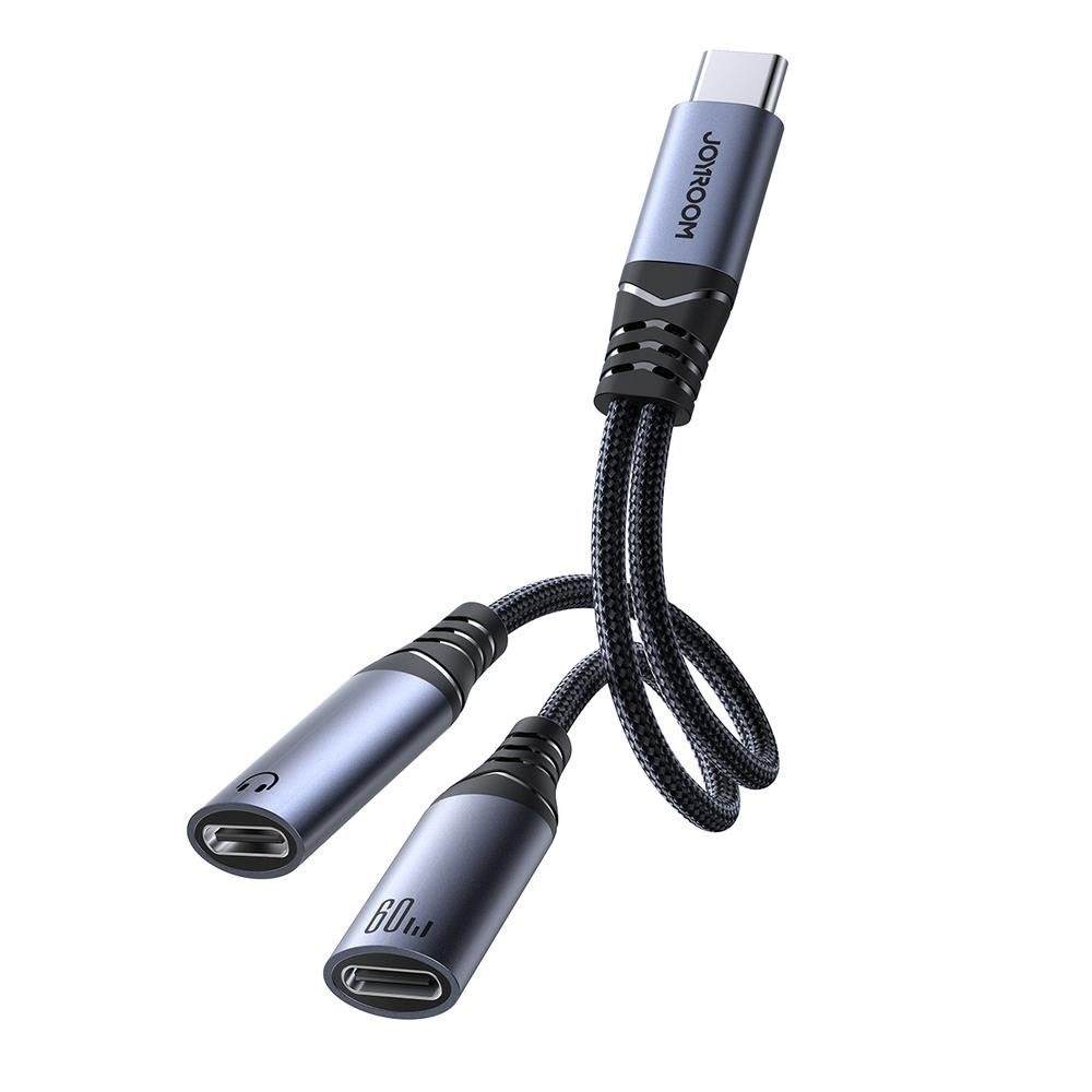 Joyroom Sy-c03 Usb-c to 2x Usb-c 2in1 Dac Adapter - Black - Usb Kabel Schwarz