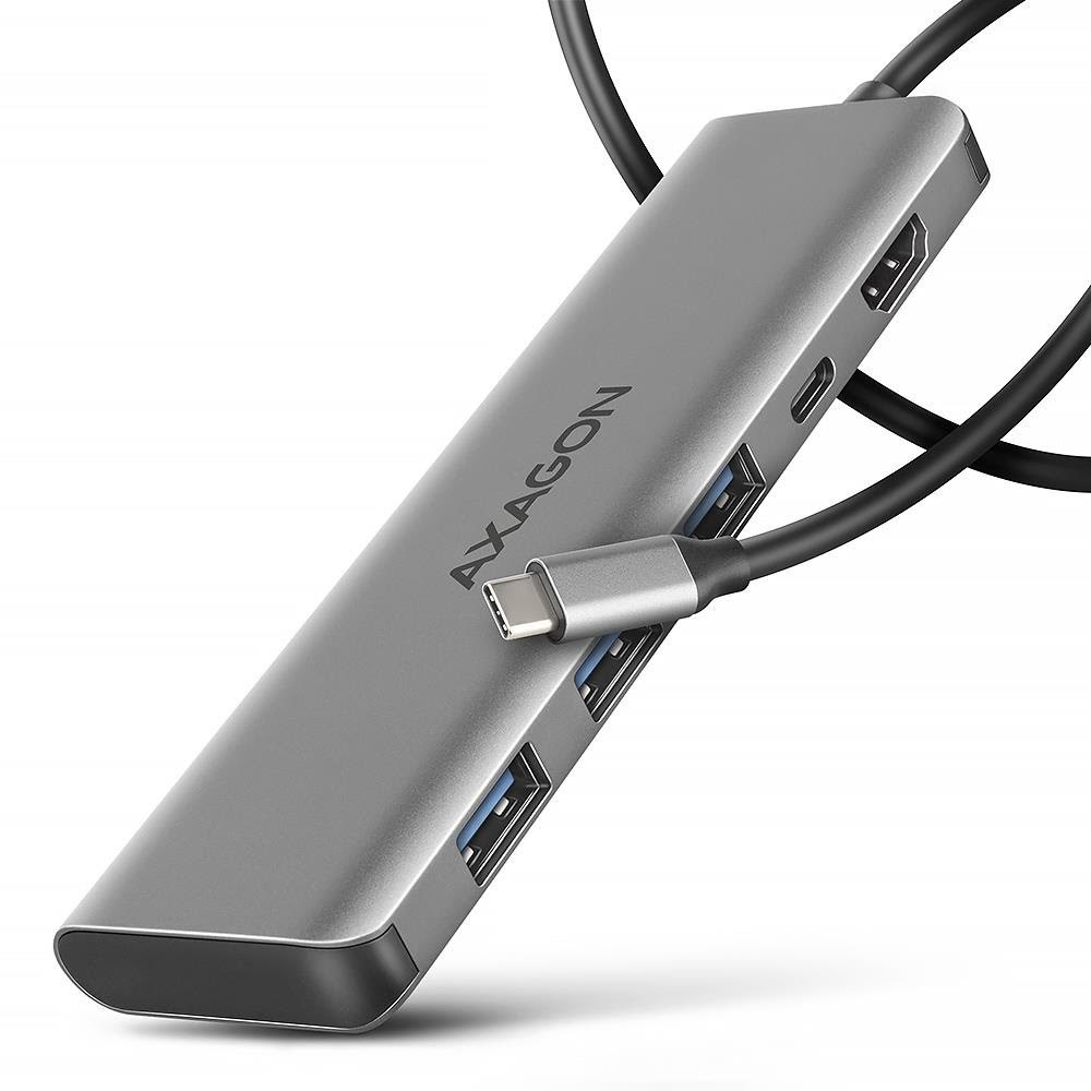 Axagon Superspeed Usb-c Hub Usb-hubs - Usb 3.1 - 5 - Silber - Usb Hubs