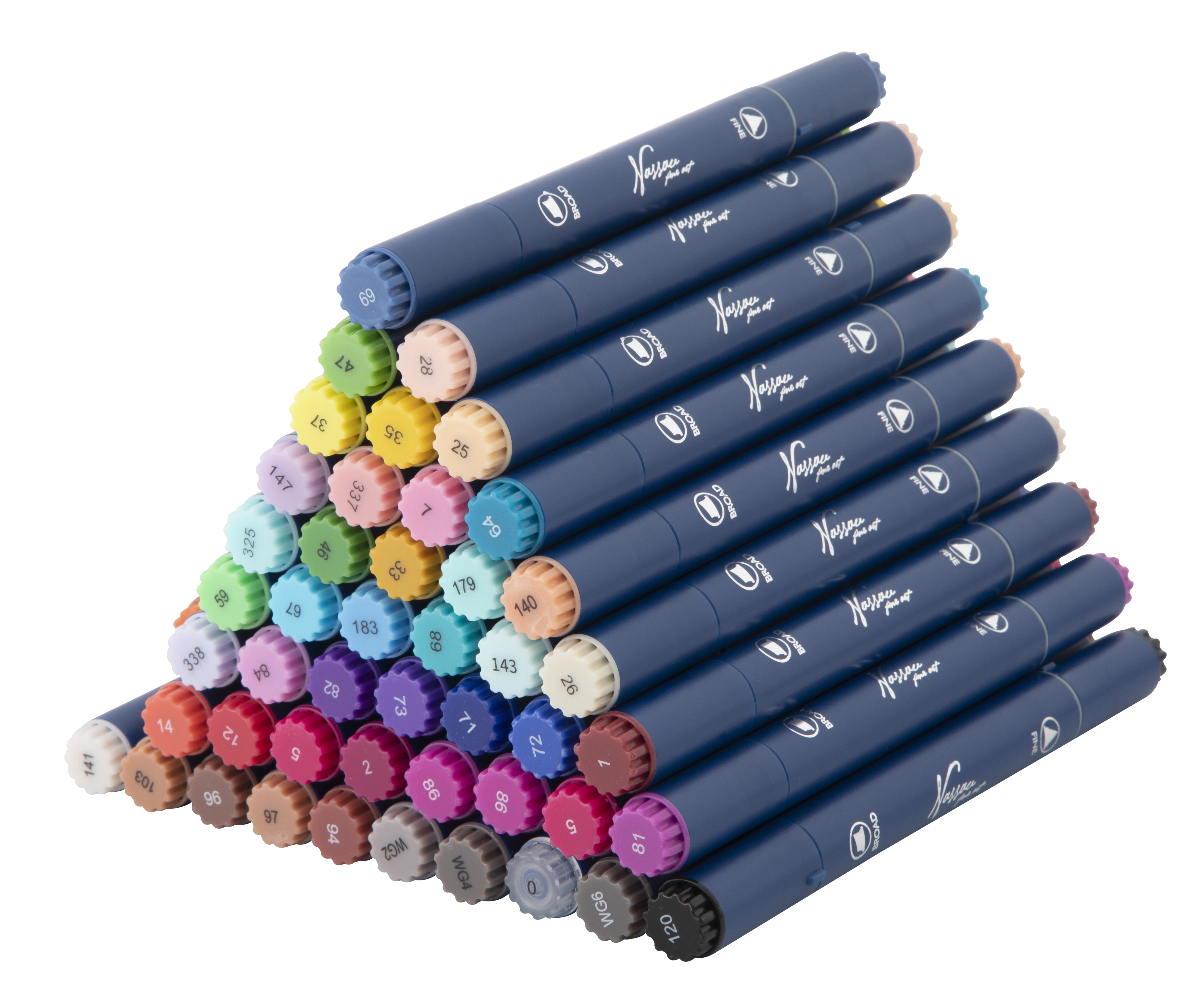 Nassau Round Dual Markers - 48 Pcs - Kunst Handwerk Ausstattung Ar0105/23ge