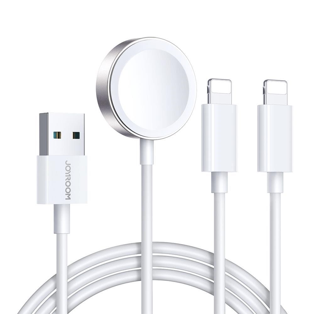 Joyroom S-iw007 3-in-1 Cable Usb-a Magnetic Charger - Lightning 1.2m - White - Usb Kabel Weiß S-iw007 White