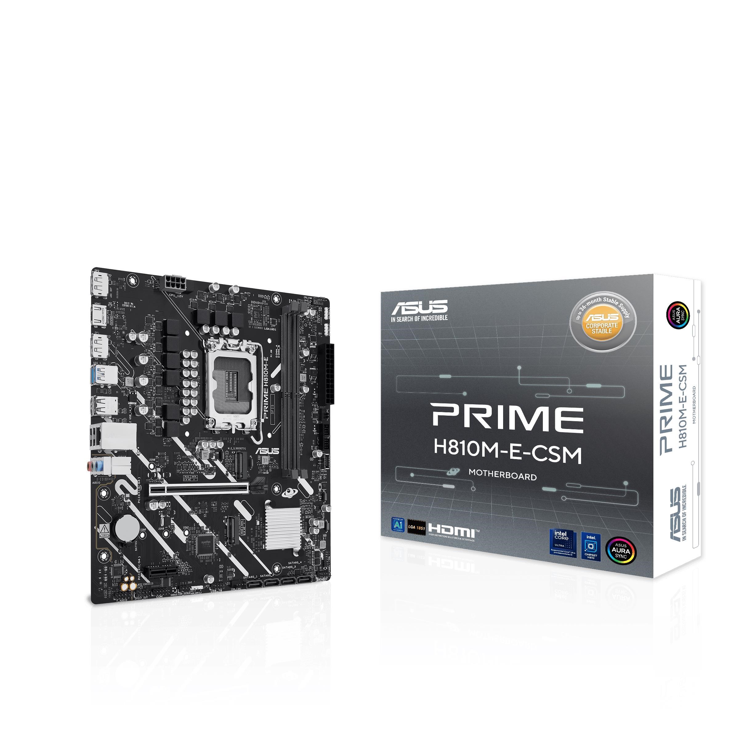 Asus Prime H810m-e-csm Mainboard - Intel H810 - Intel Lga1851 - Ddr5 Ram - Micro-atx