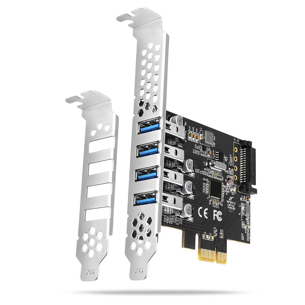 Axagon Superspeed 4 × Usb-a 5 Gbps Externe Ports Pcie-karte - Controller Pceu-43rs