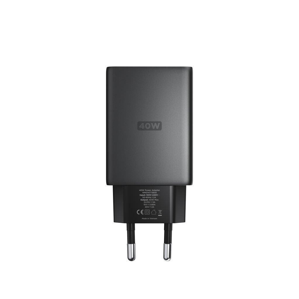 Nomad AC Adapter - 40w | Slim | Carbide | EU - Handys Adapter Und Ladegeraete Nm014773858