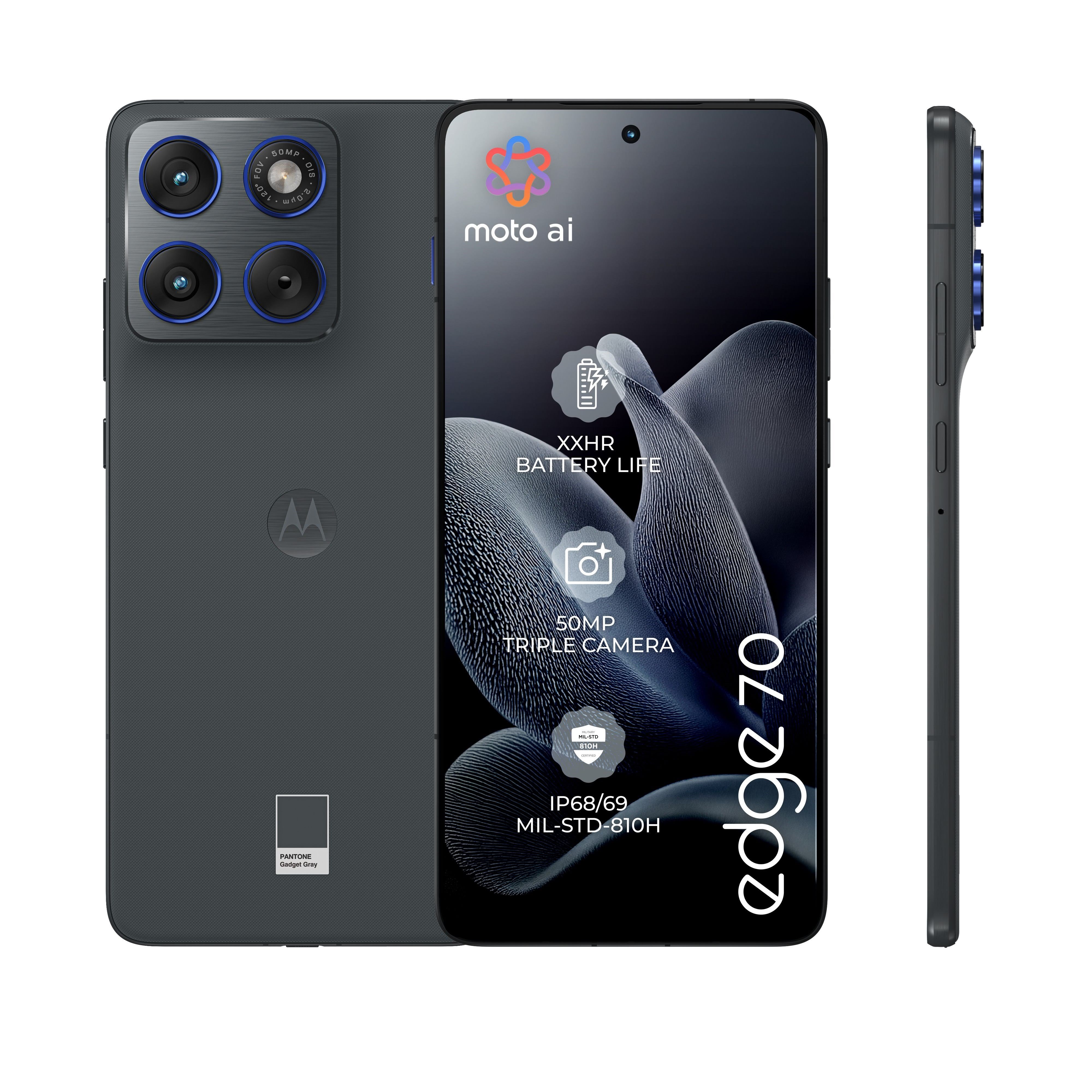 Motorola Edge 70 512gb/12gb - Pantone Gadget Grey - Handys Smartphones Grau Pba50001se