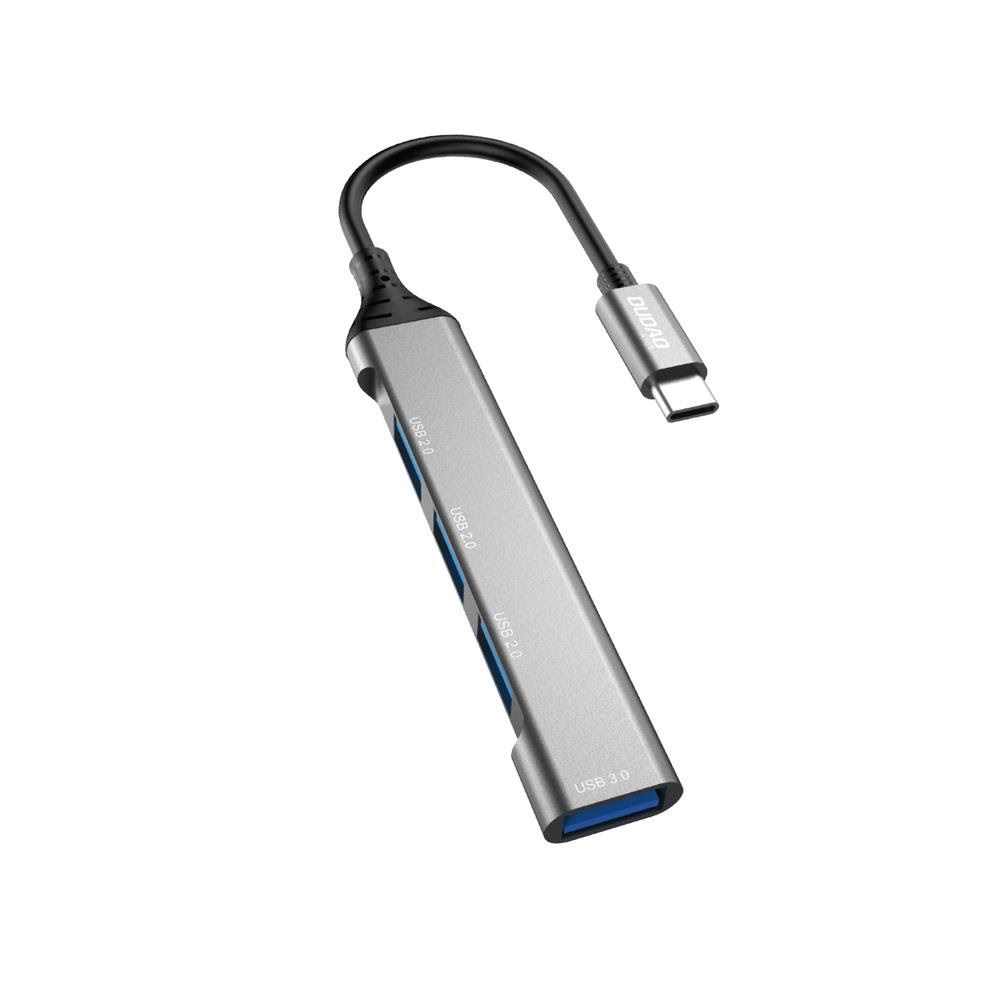 Dudao Hub 4in1 Usb-c - 4x Usb-a (3 x Usb2.0 / Usb3.0) 6.3cm Black (A16t) Usb-hubs - Usb 2.0 - 4 - Schwarz - Usb Hubs 6973687247065