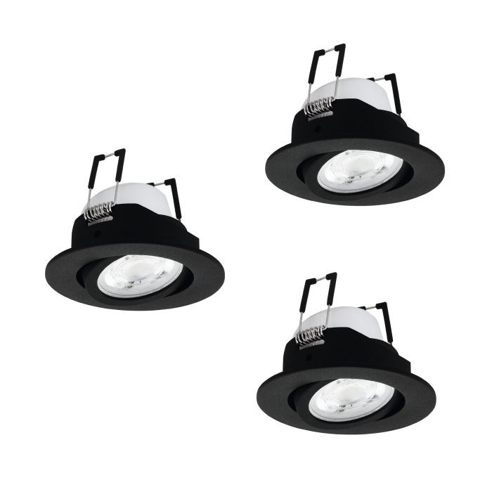 Eglo Saliceto-z Dowlights Ø88 Rgb/cct 3x490lm, Black - Smart Home 902287