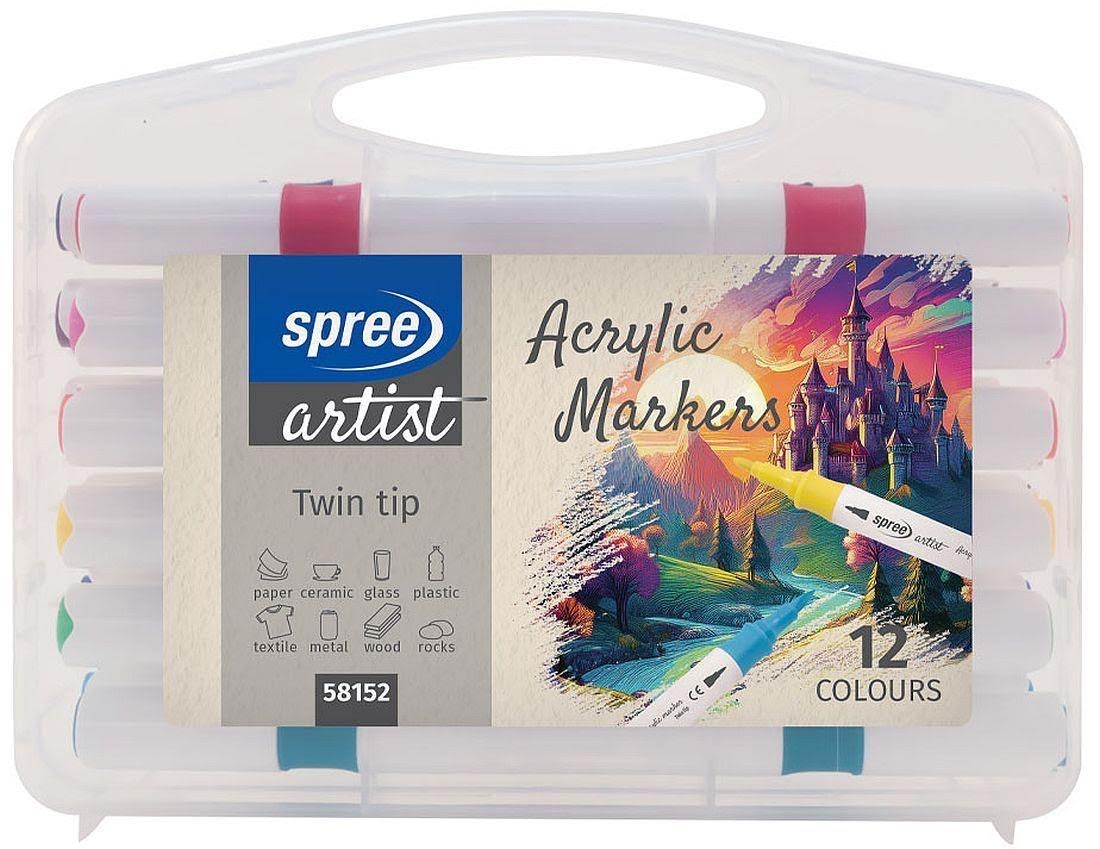 Spree Acrylic Twin Marker 12 Pcs. - Hobby Zubehoer