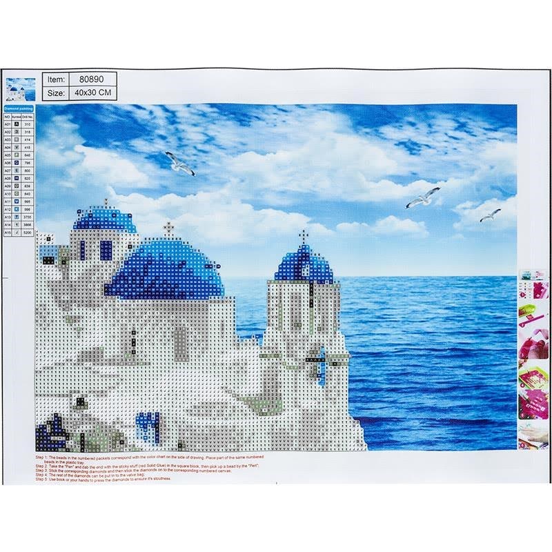 Centrum Diamond Painting 30*40cm. Houses And Sea - Hobby Zubehoer