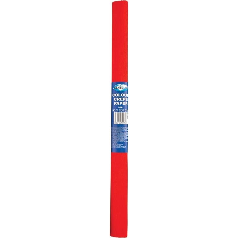 Centrum Crepe Paper 50cm*2m. Red.10 Rolls. - Hobby Zubehoer 89482