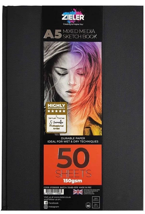 Zieler Sketchbook Hardcover A5 150g. - Hobby Zubehoer Z07290005