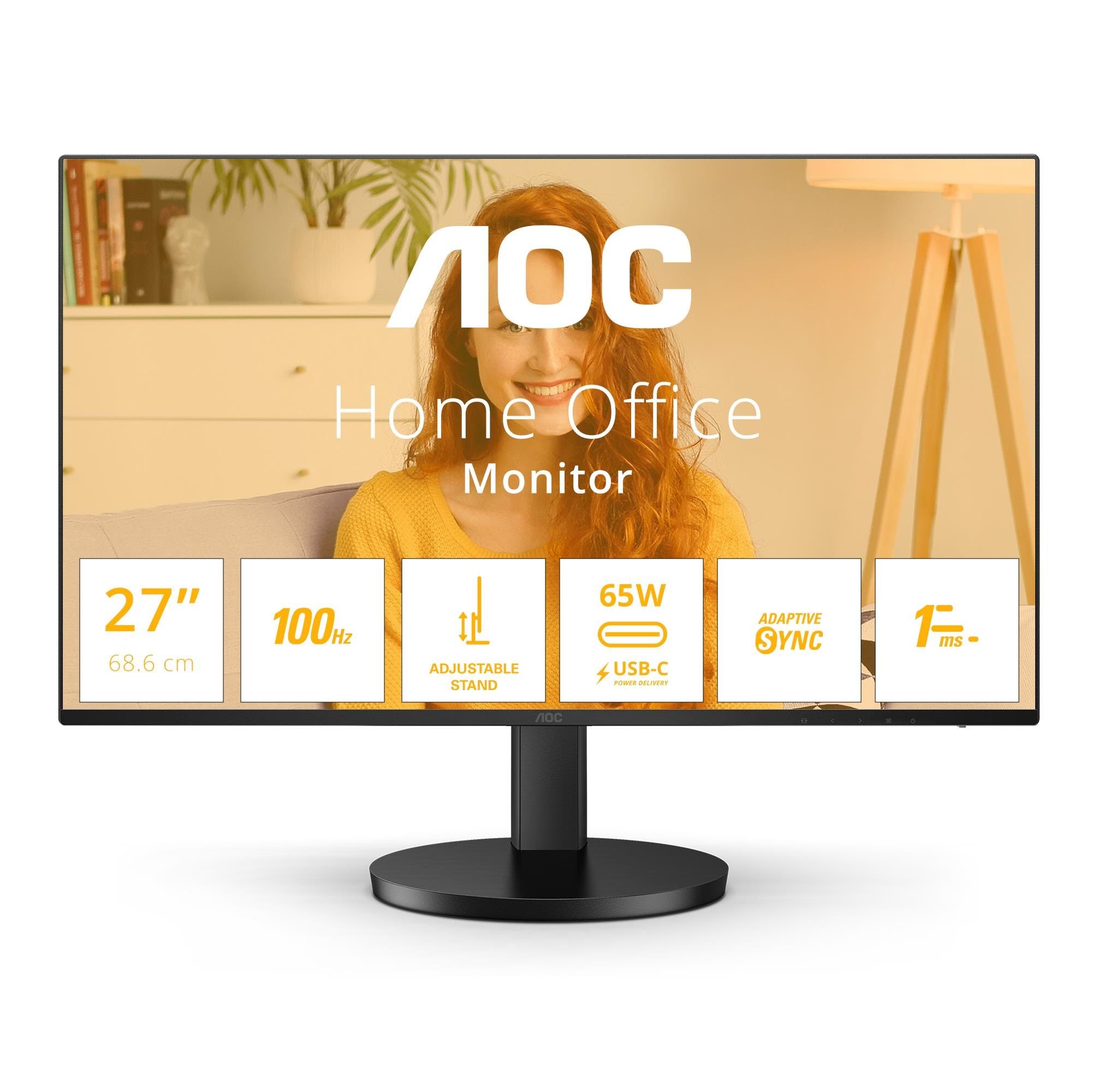 27" Aoc Q27b3cf2 - 2560x1440 (Qhd) - 100hz - Ips - 65w Usb-c - Bildschirm