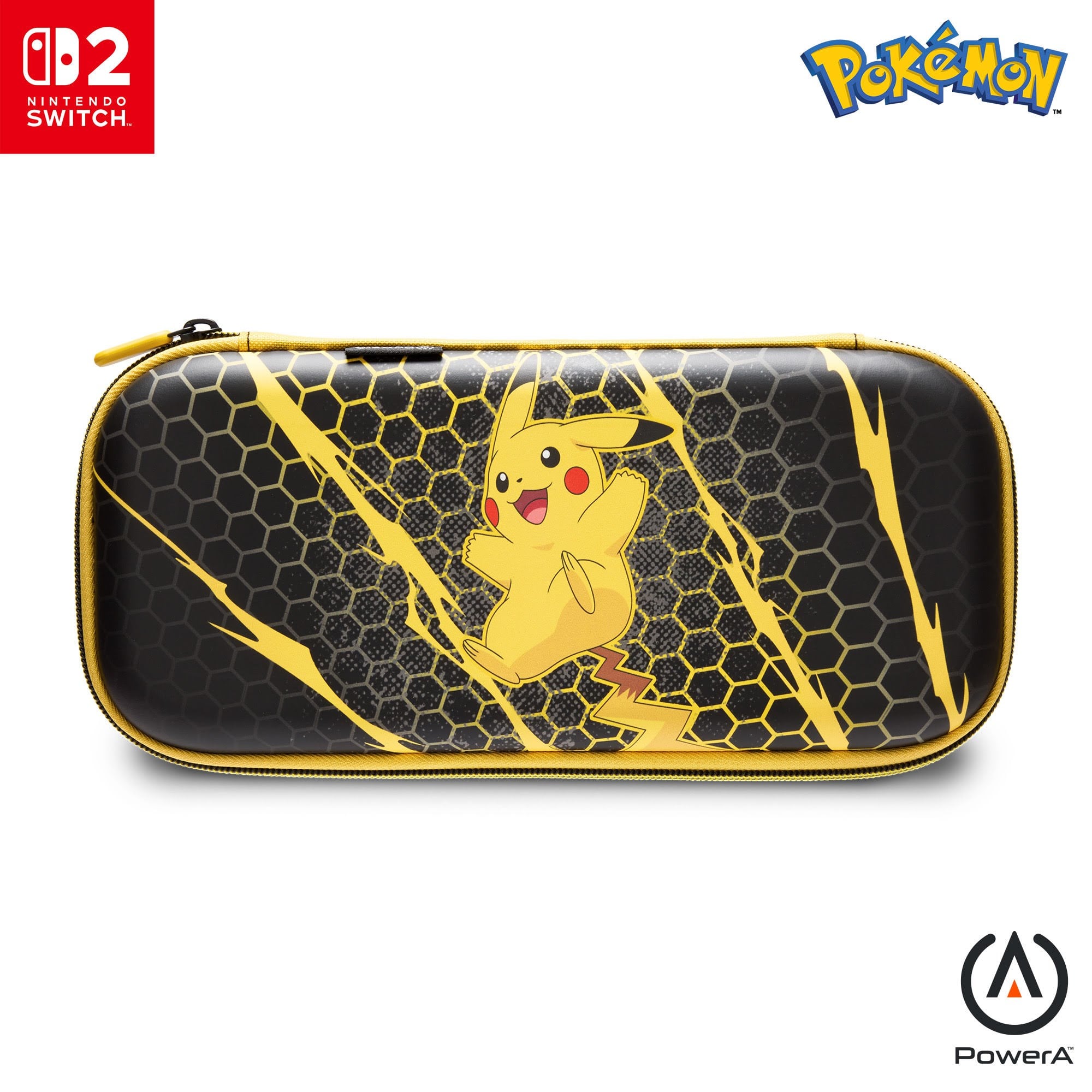 Powera Slim Case Für Nintendo Switch 2 - Pikachu-gewitter, Offiziell Lizenziert, Schutzhülle, Platz Für 10 Softwarekarten - Gaming Zubehoer Nscs0553