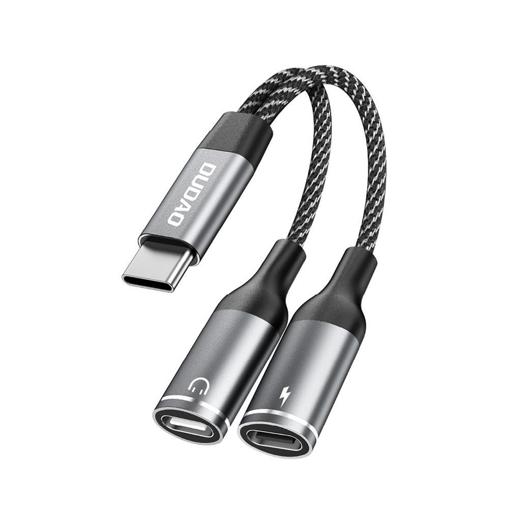 Dudao L13c+ 2in1 Usb-c Adapter - Gray - Usb Kabel