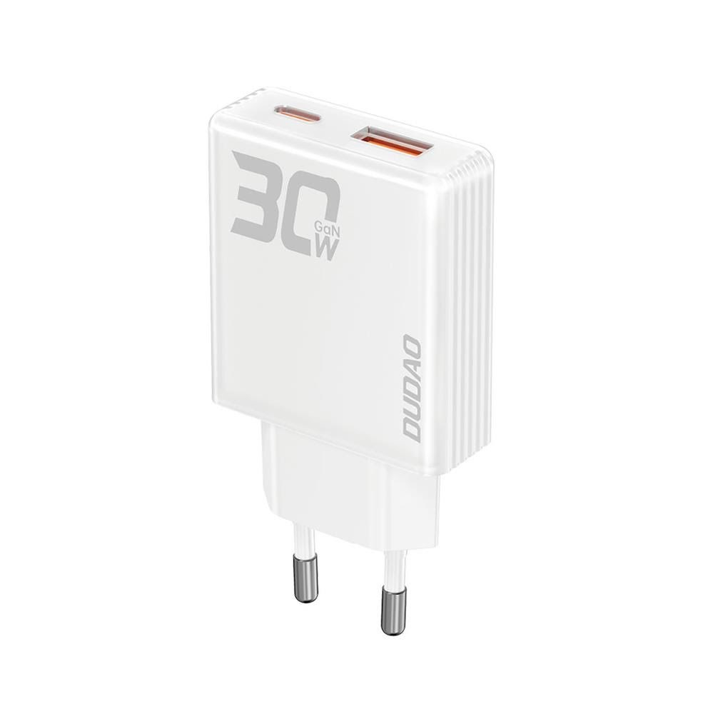 Dudao Gan A30eu 30w Usb-a / Usb-c Wall Charger - White - Handys Adapter Und Ladegeraete 6976625332793