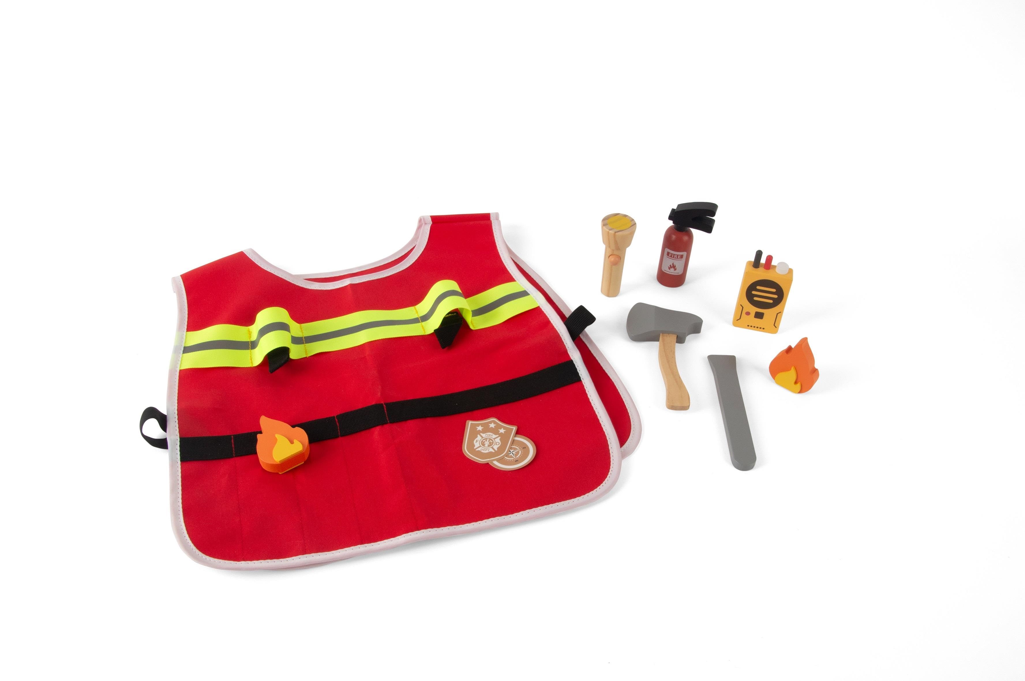 Dantoy Firefighter Play Set Wood in Giftbox 10 Pcs - Rollenspiele