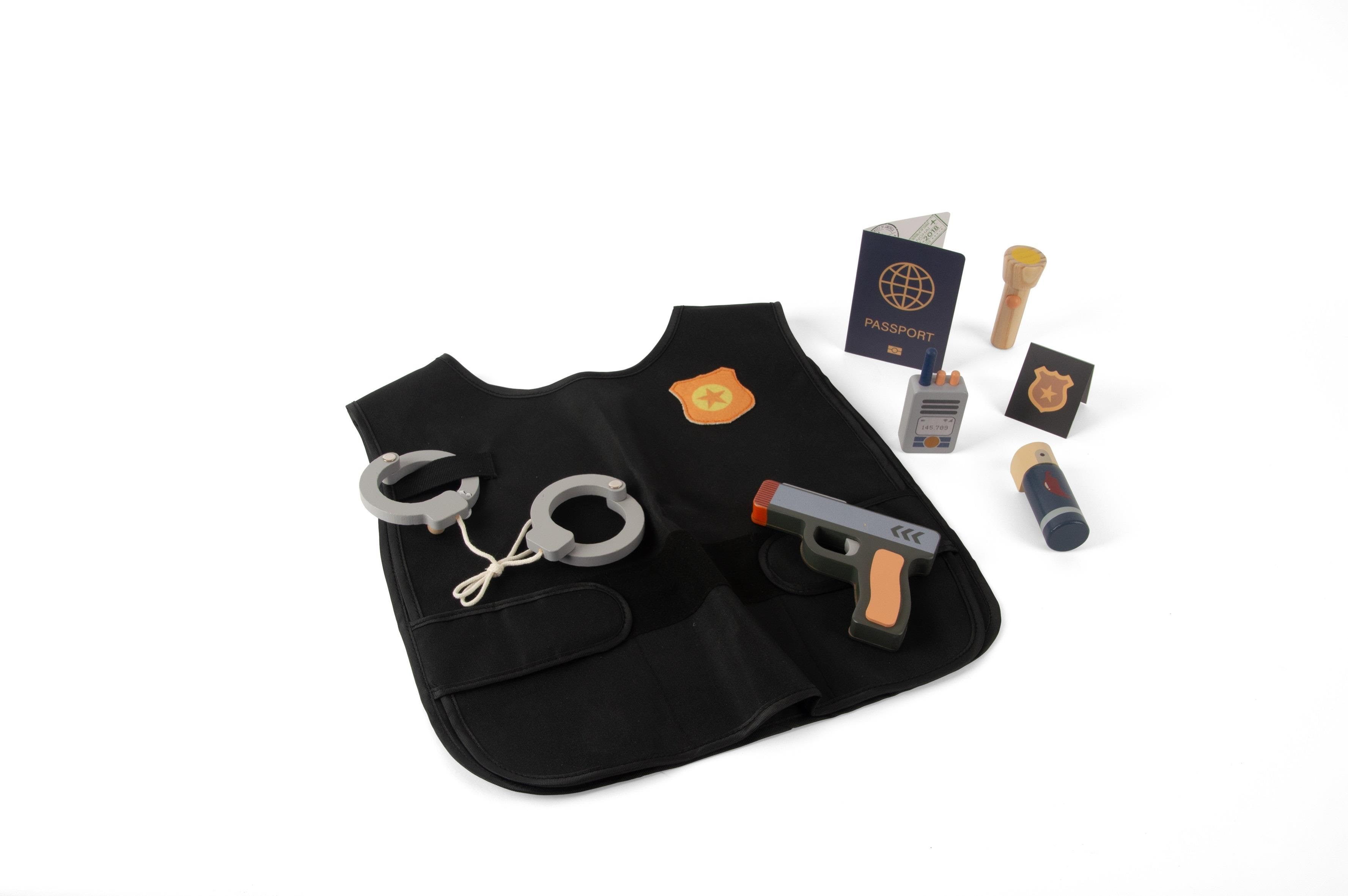 Dantoy Police Set Wood in Giftbox 8 Pcs - Rollenspiele 5714
