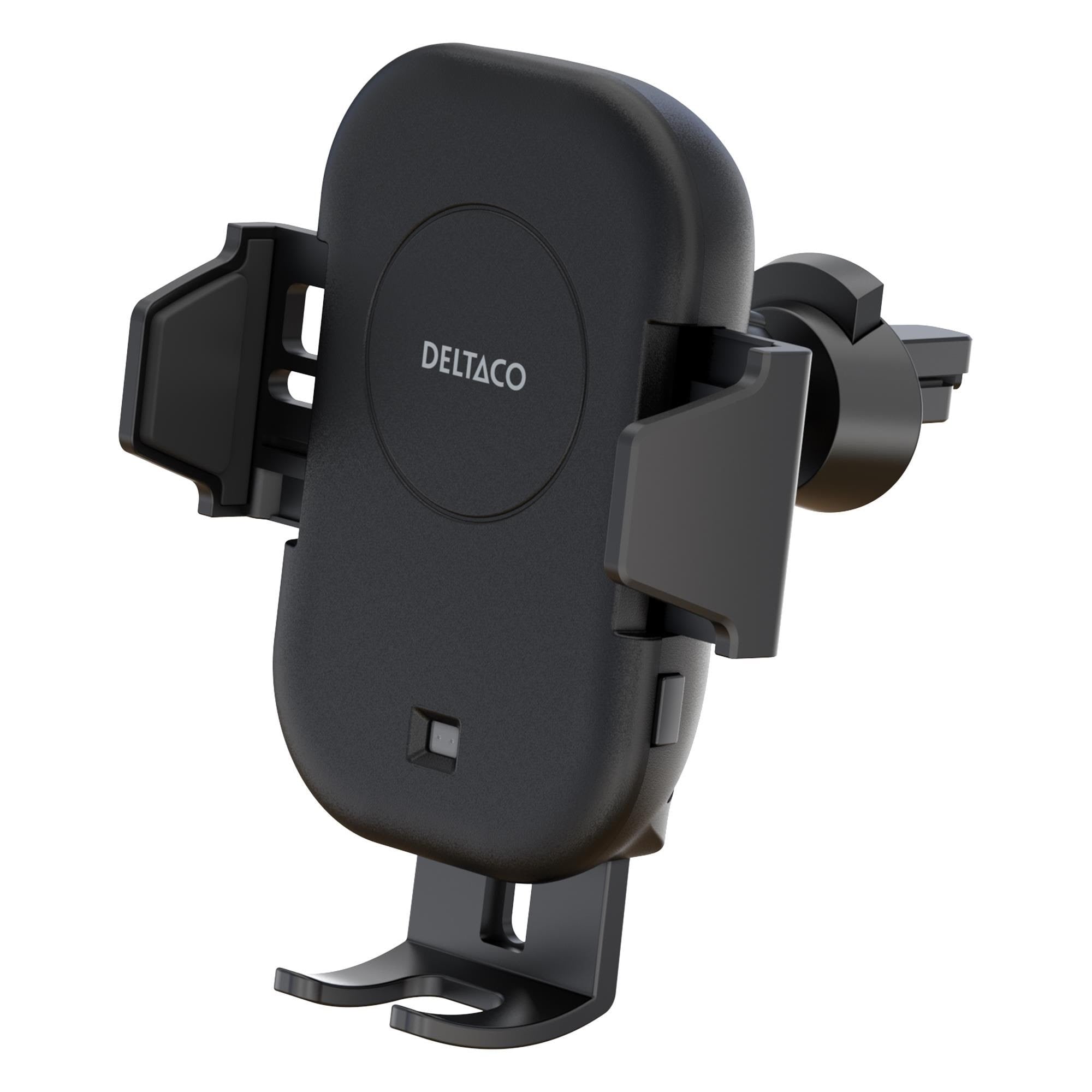 Deltaco Wireless Car Charger | 15 W | Automatic Open And Close | Dual Mounts | Black - Handys Adapter Und Ladegeraete