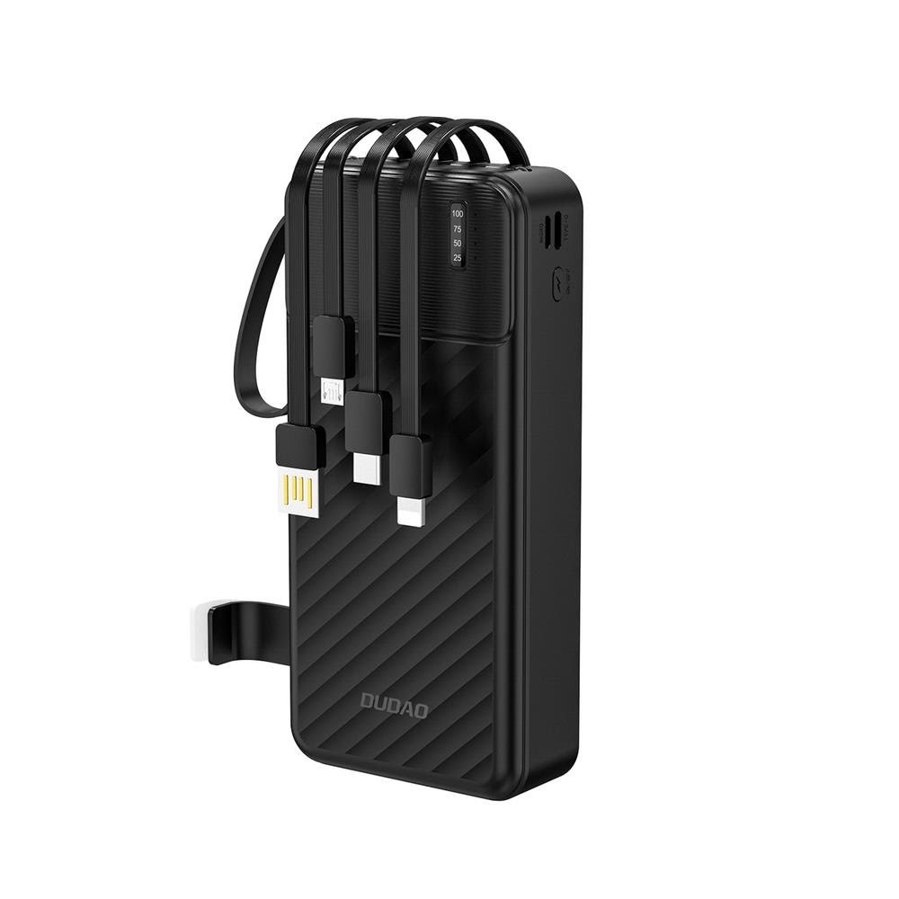 Dudao K11 Pro Powerbank With Built-in Cables - 20000 Mah - Powerbank Akku Schwarz 6977196681877