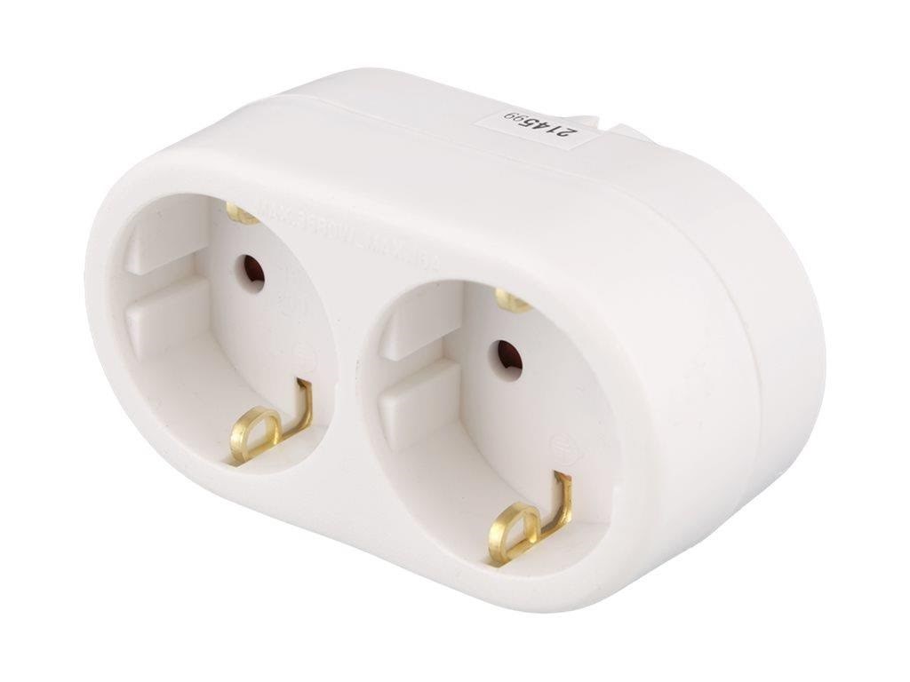 Deltaco - Power Strip - Earthed - 3680 Watt - Stromkabel Extern Weiß Gt-987