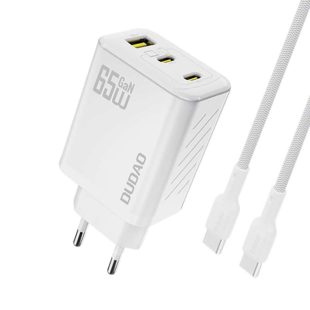 Dudao A29c 65w Gan Wall Charger + Usb-c Cable - White - Handys Adapter Und Ladegeraete