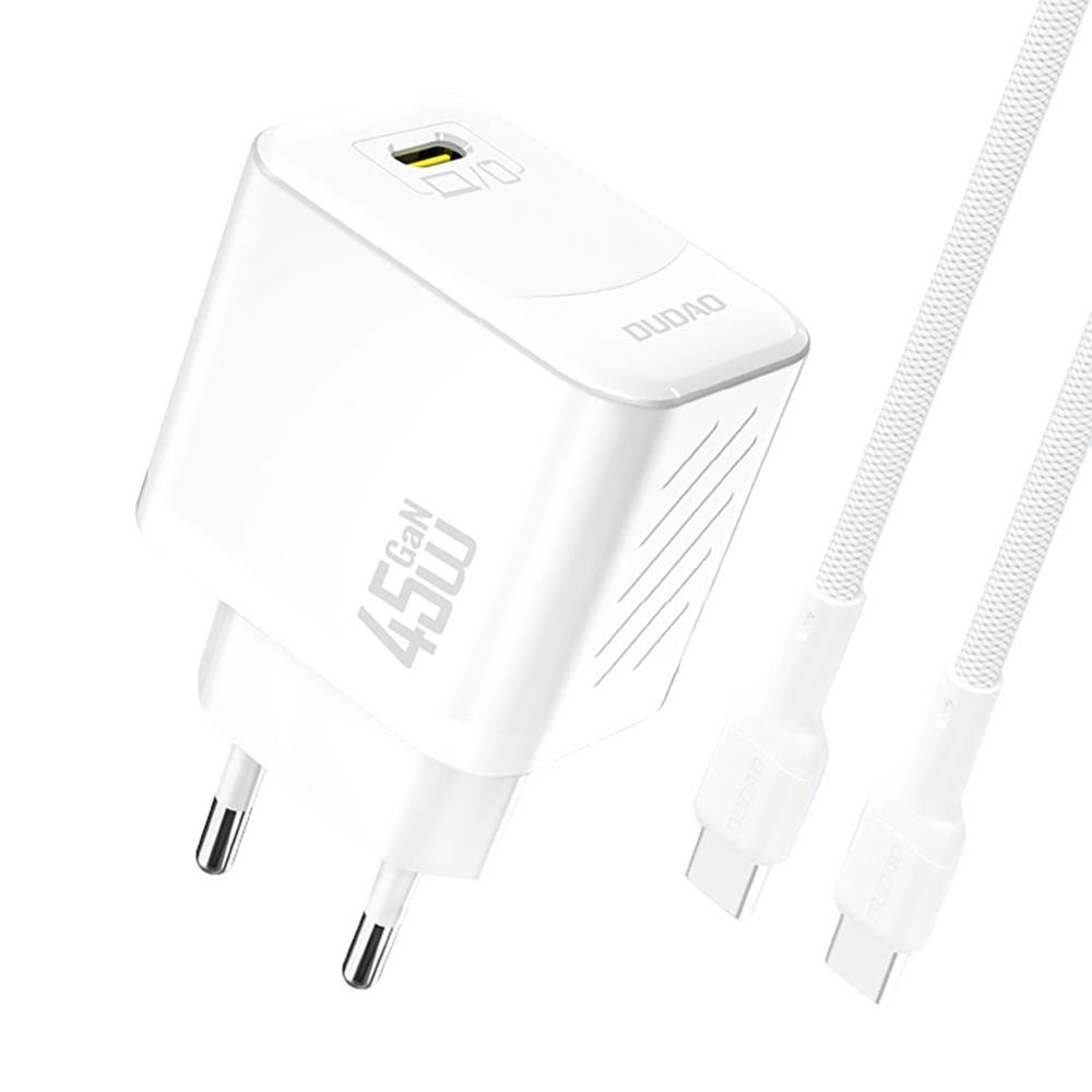 Dudao A28c 45w Gan Wall Charger + Usb-c Cable - White - Handys Adapter Und Ladegeraete