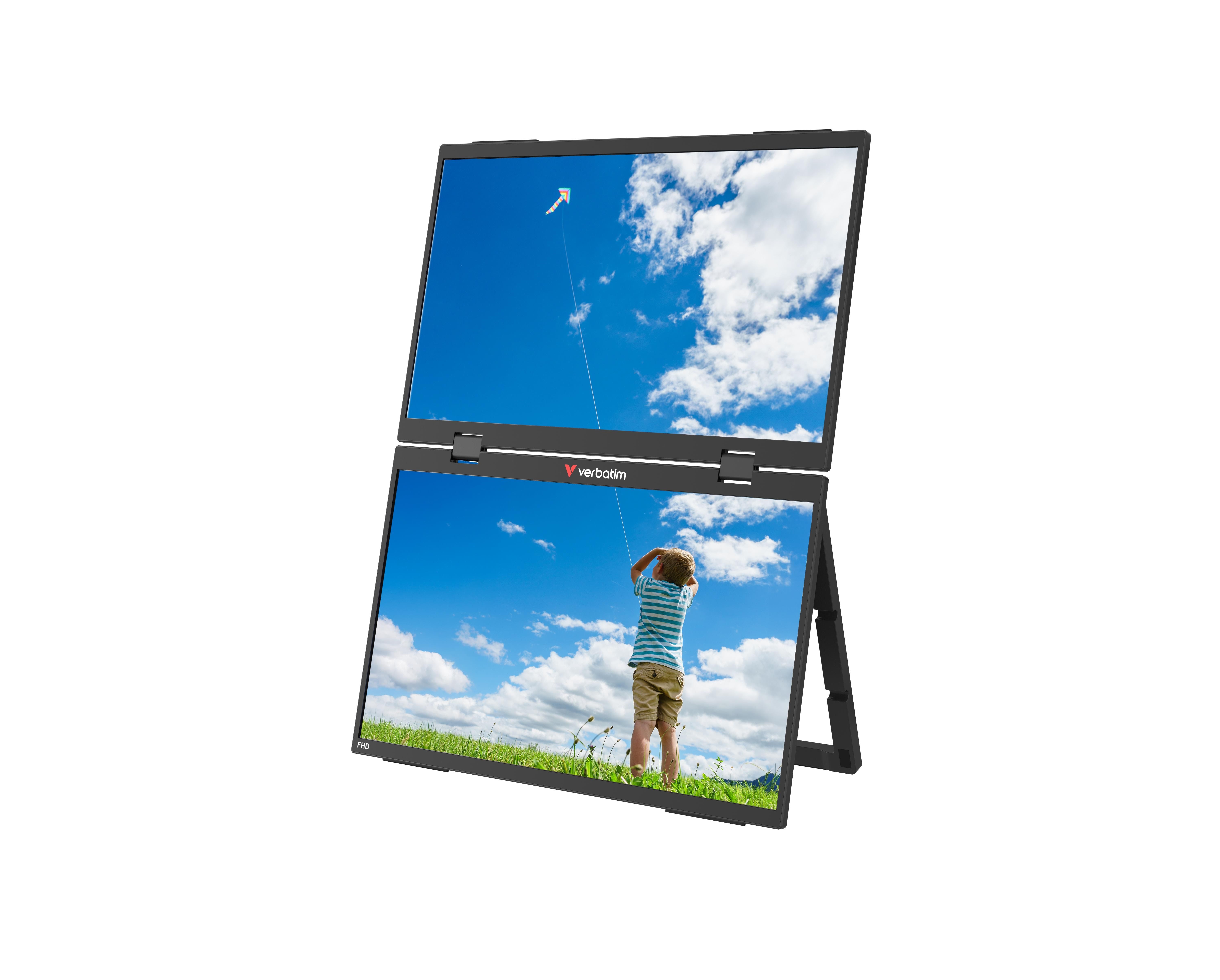 15.6" Verbatim Portable 15.6" Fhd Dual Monitor Essentials - Bildschirm