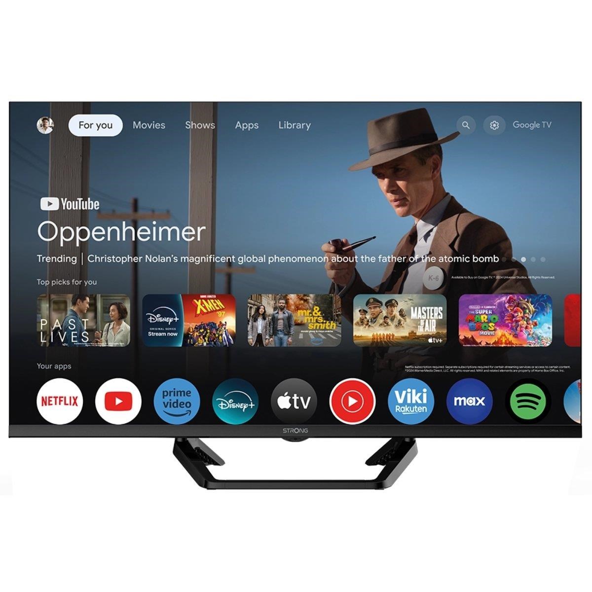 Strong 32" Flachbild TV Led 720p High Dynamic Range 10 (Hdr10) HD 12v Google TV Central Stand | Hdr 10 Schwarz Srt32hg4723c
