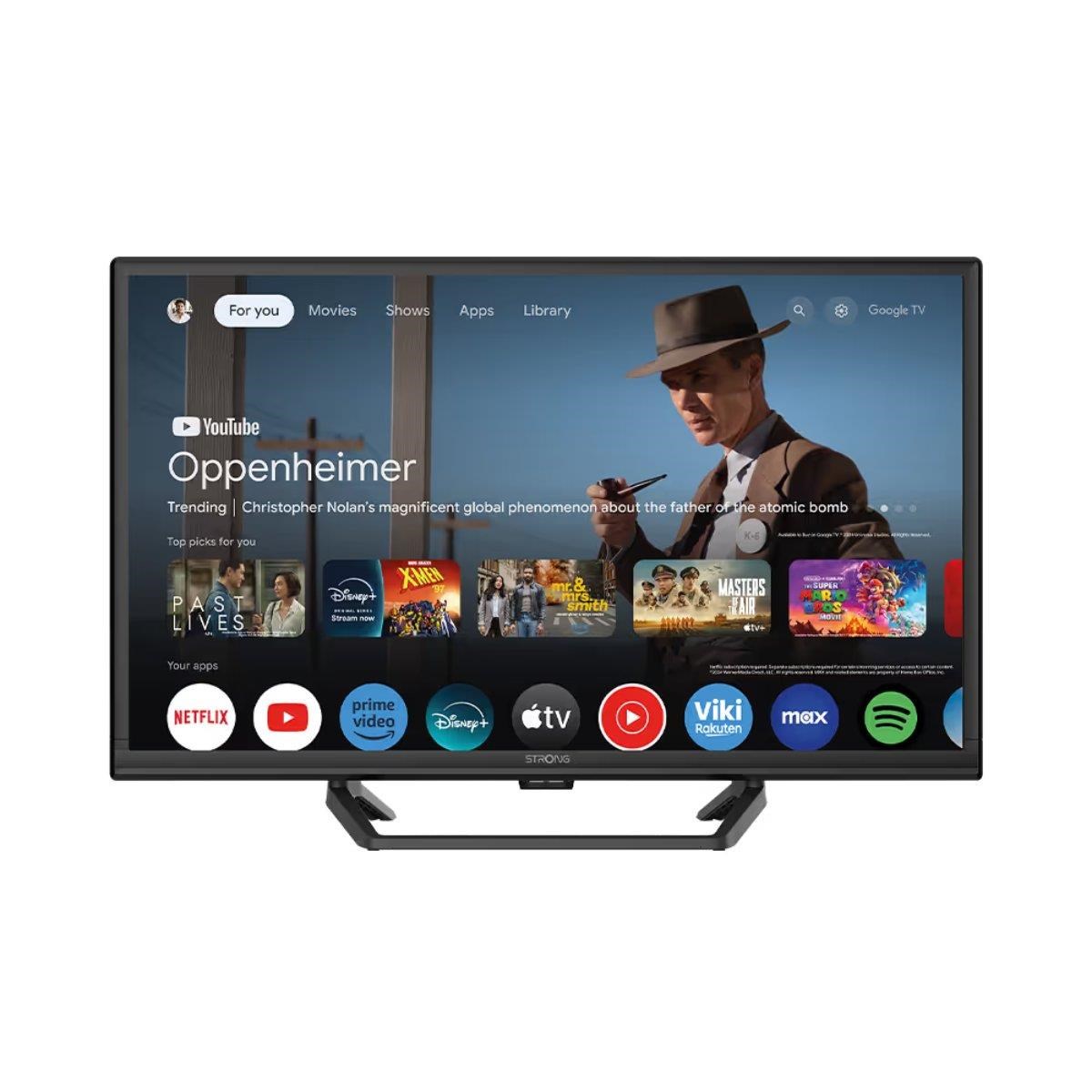 Strong 24" Flachbild TV Led 720p High Dynamic Range 10 (Hdr10) HD 12v Google TV Central Stand | Hdr 10