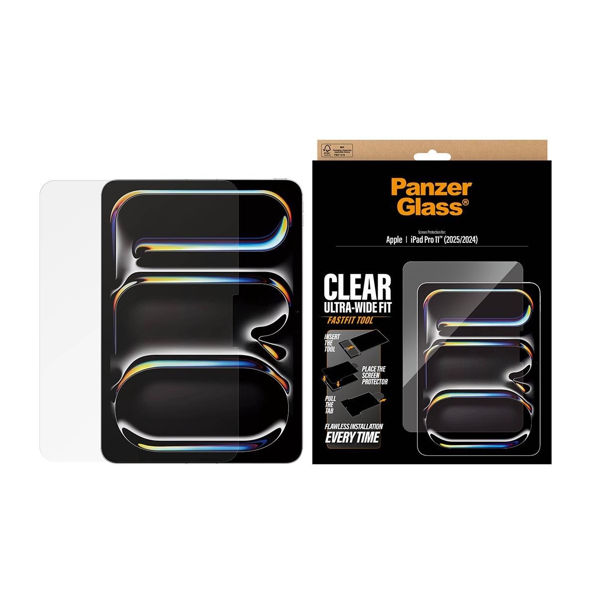 Panzerglass Screen Protector Ipad Pro 11" (2024-2025) | Ultra-wide Fit w. Fastfit Tool - Tablets Anderes Zubehoer Pg38549
