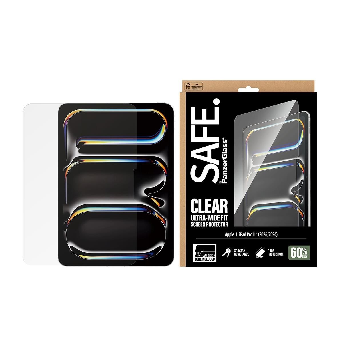 Safe by Panzerglass Screen Protector Ipad Pro 11" (2024-2025) | Ultra-wide Fit w. Fastfit Tool - Tablets Anderes Zubehoer