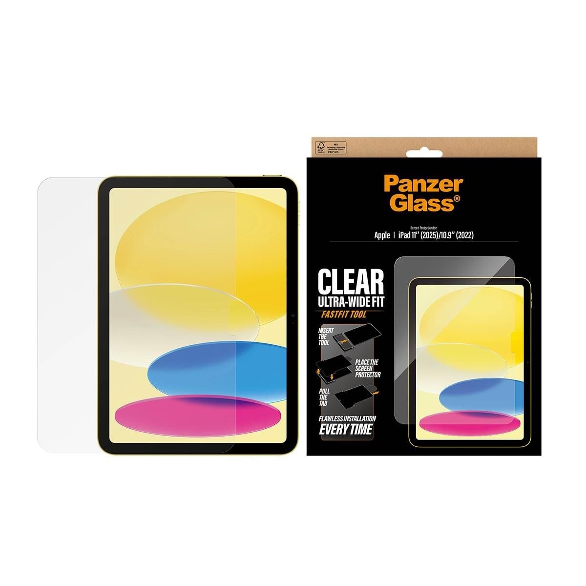 Panzerglass Screen Protector Ipad 11" (2025-2026) | 10.9" (2022) | Ultra-wide Fit w. Fastfit Tool - Handys Schutzfolie Pg42036